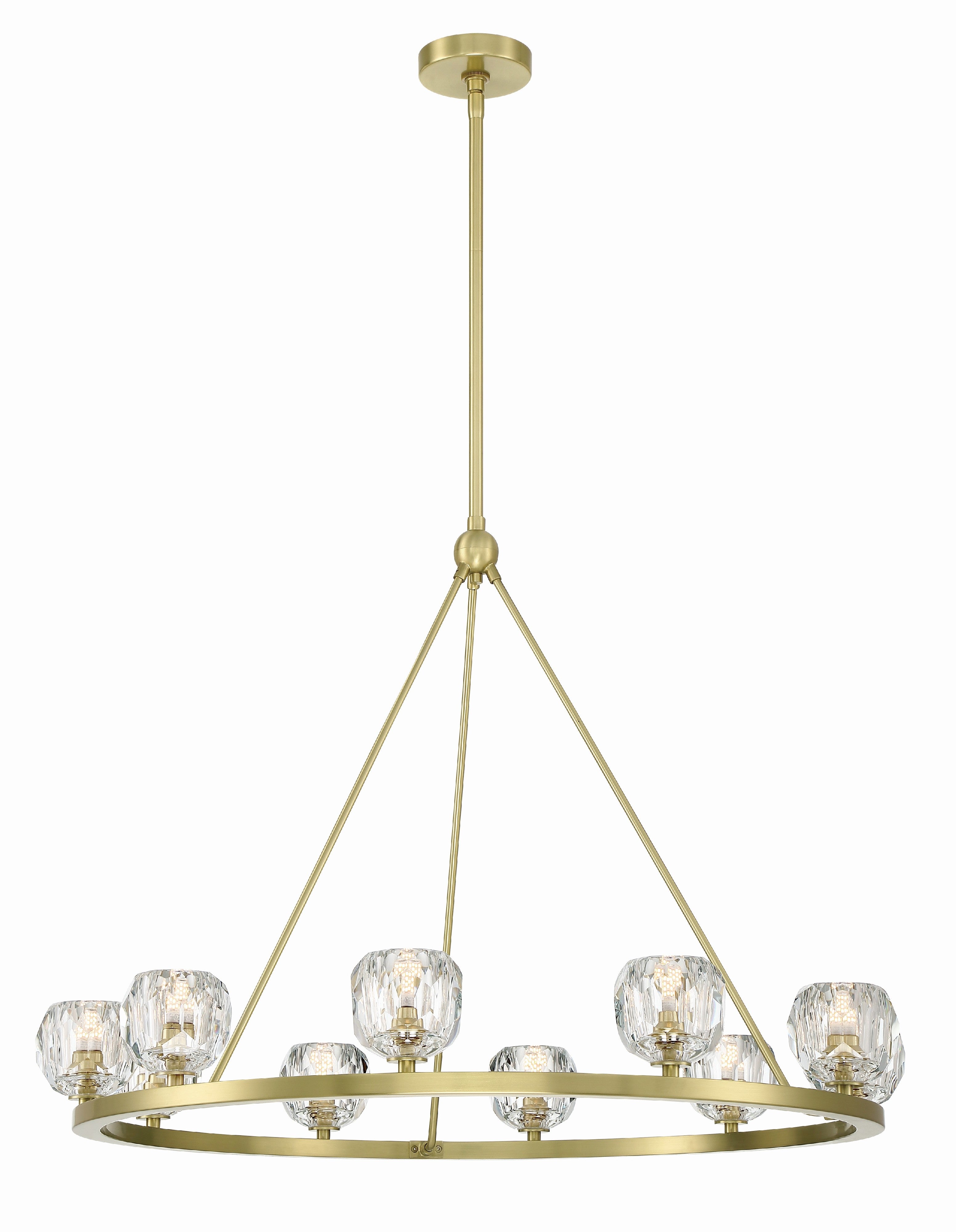 Crystorama Aragon ARA-10265-SB – 36 Inch – 10 Light – Chandelier – Soft Brass – Dry Rated