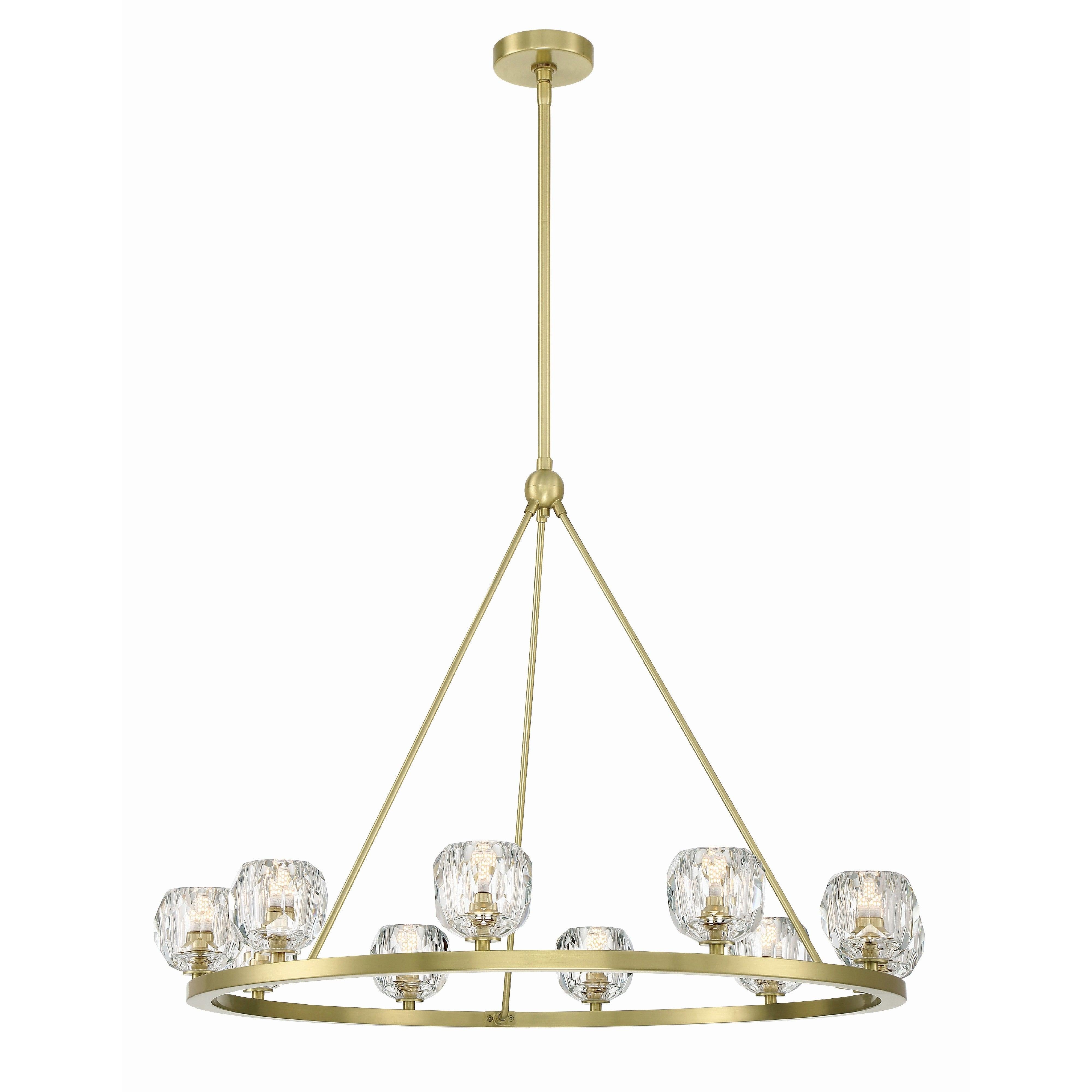 Crystorama Aragon ARA-10265-SB – 36 Inch – 10 Light – Chandelier – Soft Brass – Dry Rated