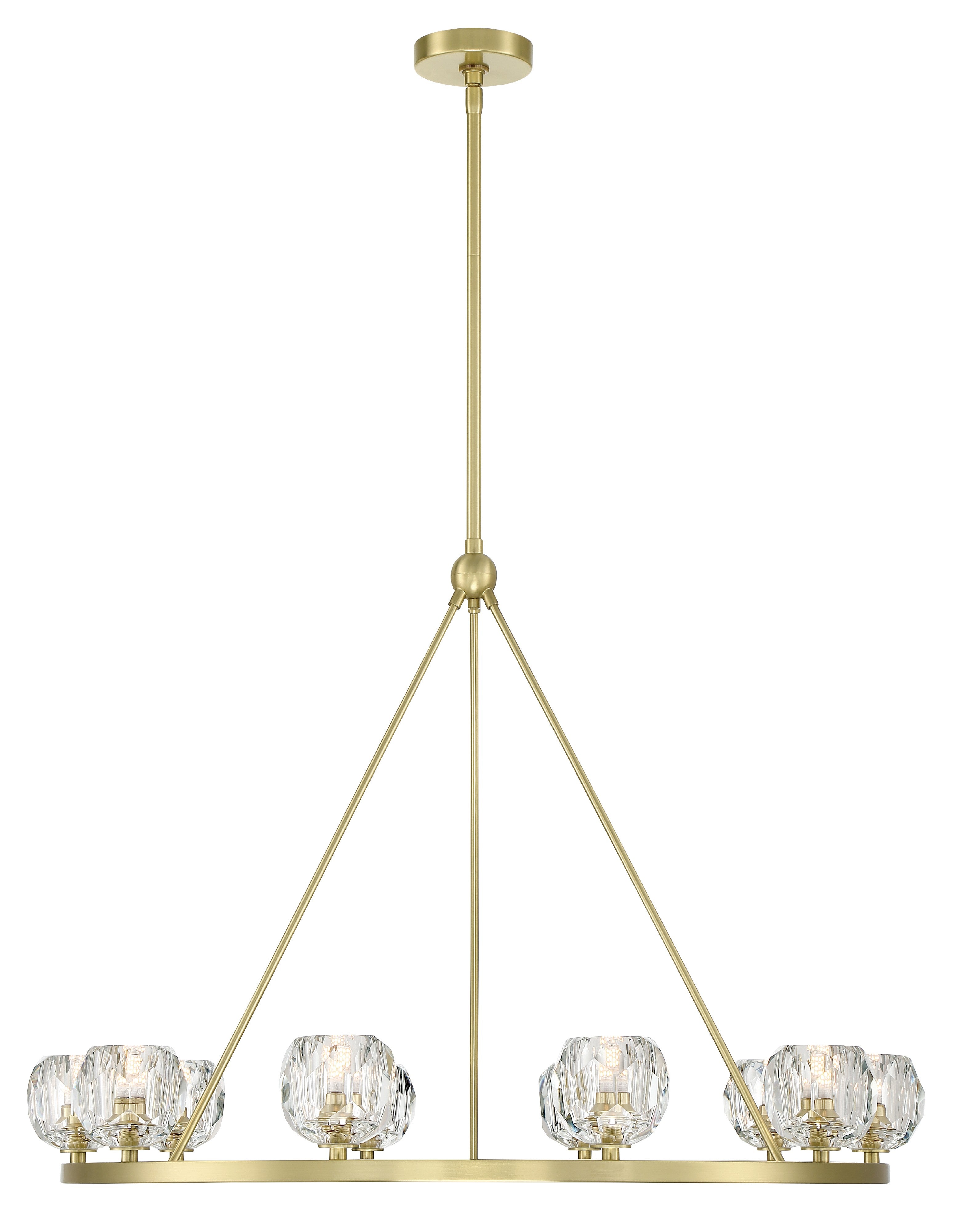 Crystorama Aragon ARA-10265-SB – 36 Inch – 10 Light – Chandelier – Soft Brass – Dry Rated