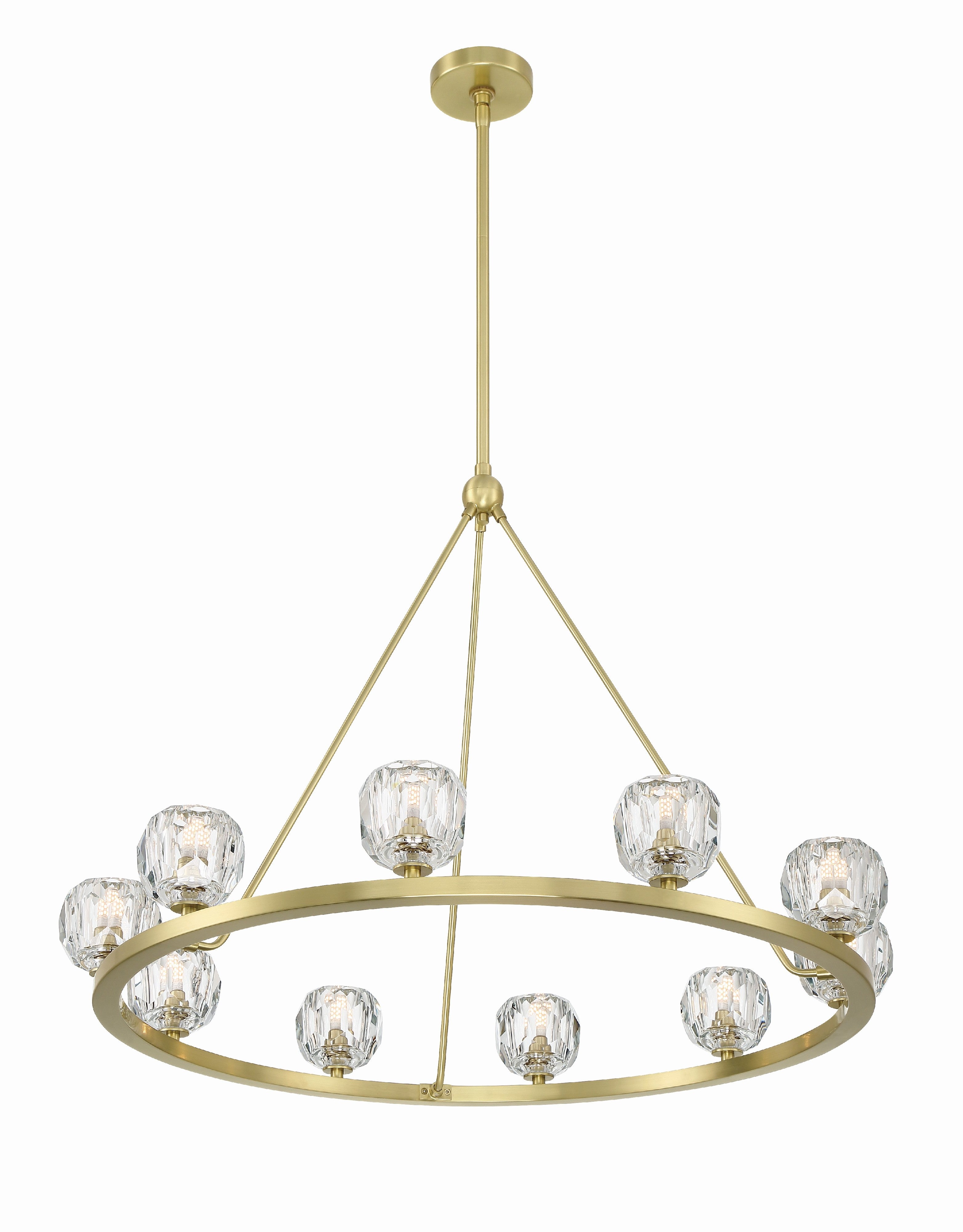 Crystorama Aragon ARA-10265-SB – 36 Inch – 10 Light – Chandelier – Soft Brass – Dry Rated