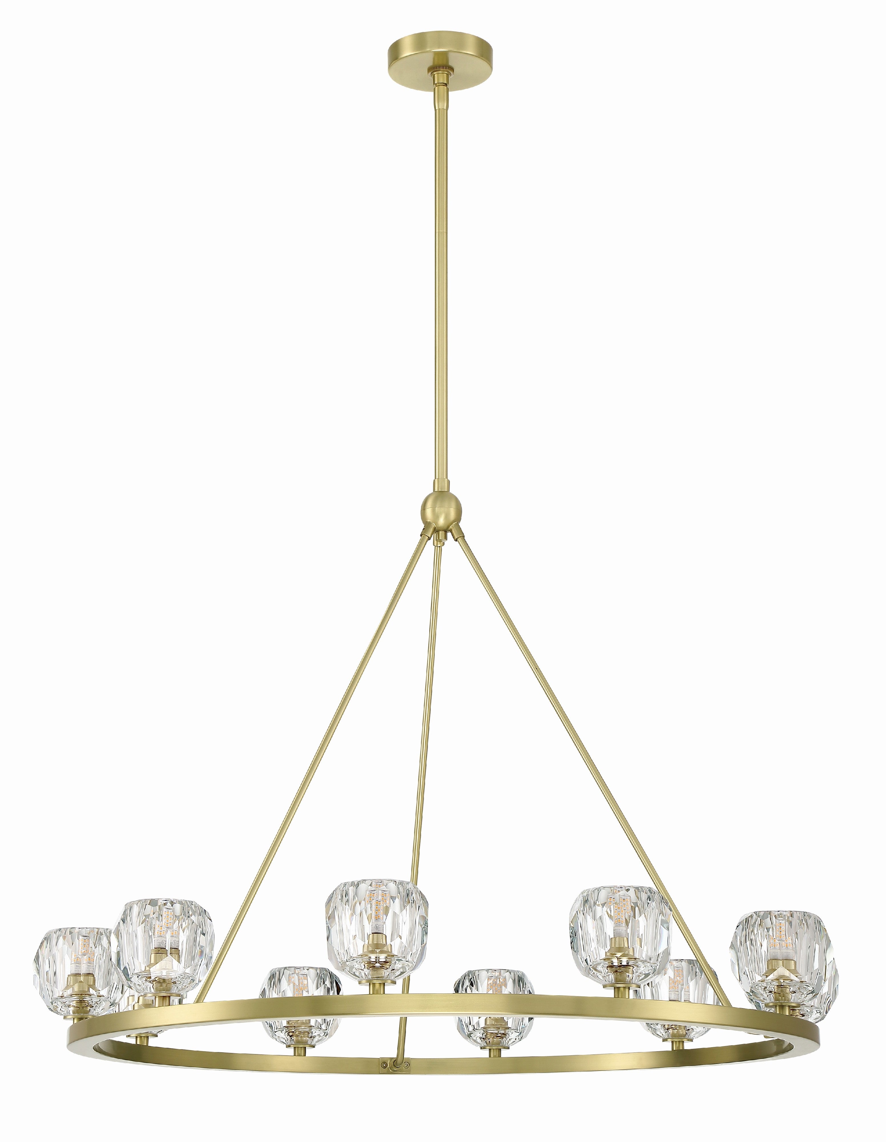 Crystorama Aragon ARA-10265-SB – 36 Inch – 10 Light – Chandelier – Soft Brass – Dry Rated