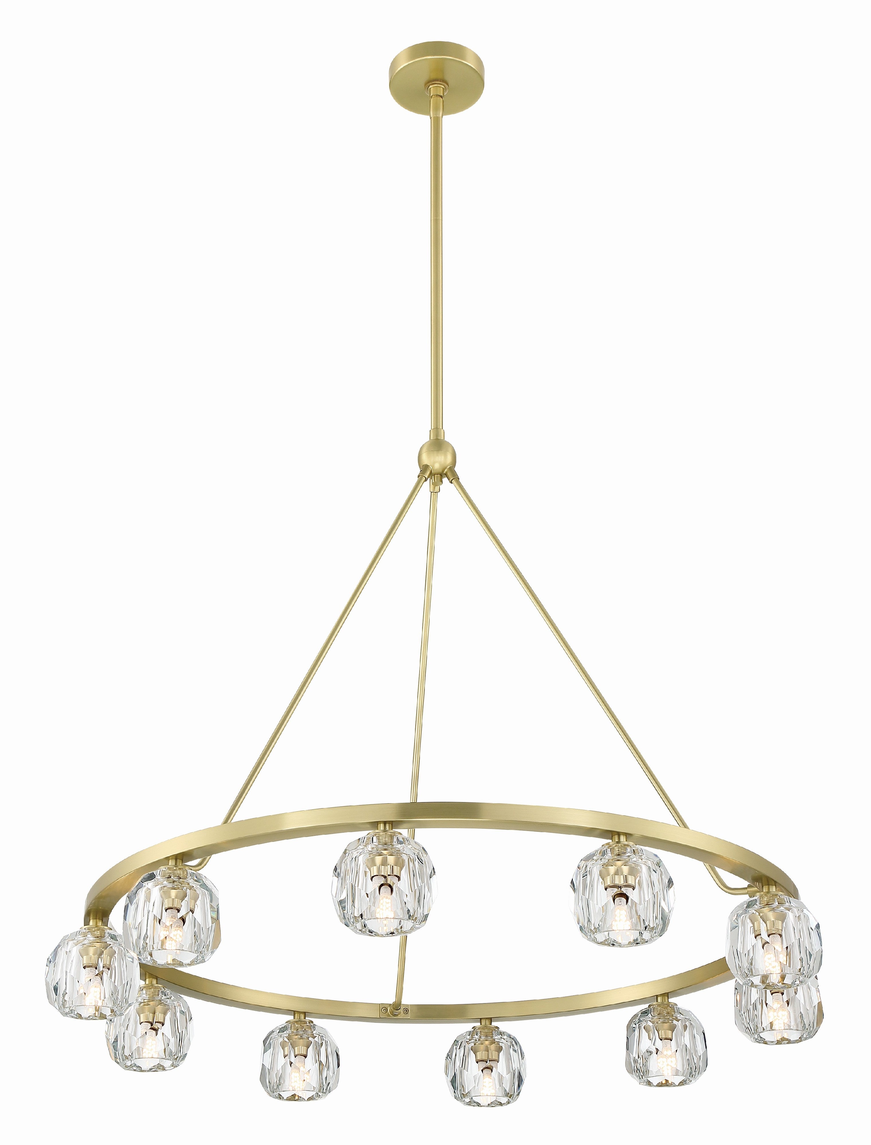 Crystorama Aragon ARA-10265-SB – 36 Inch – 10 Light – Chandelier – Soft Brass – Dry Rated