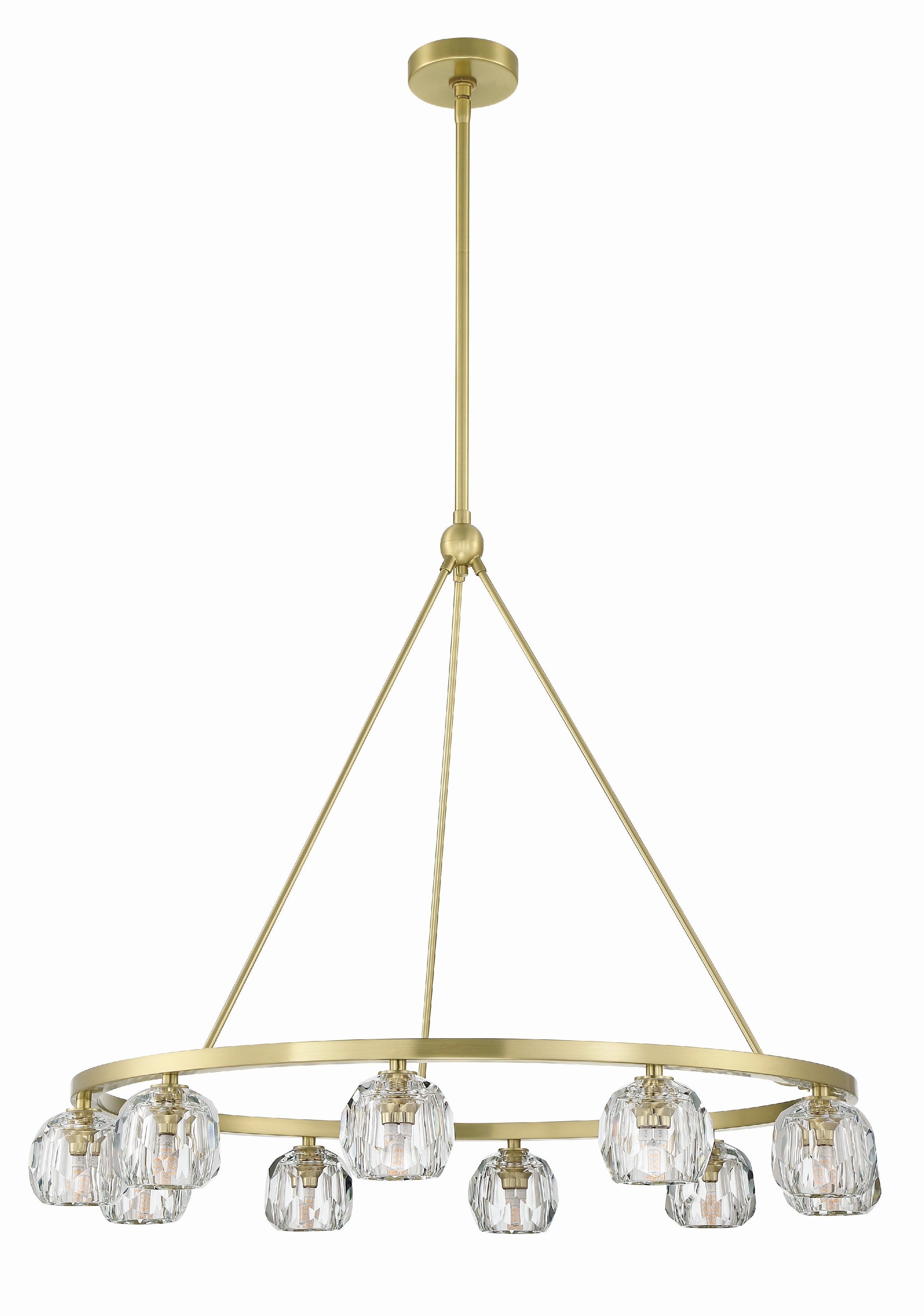 Crystorama Aragon ARA-10265-SB – 36 Inch – 10 Light – Chandelier – Soft Brass – Dry Rated