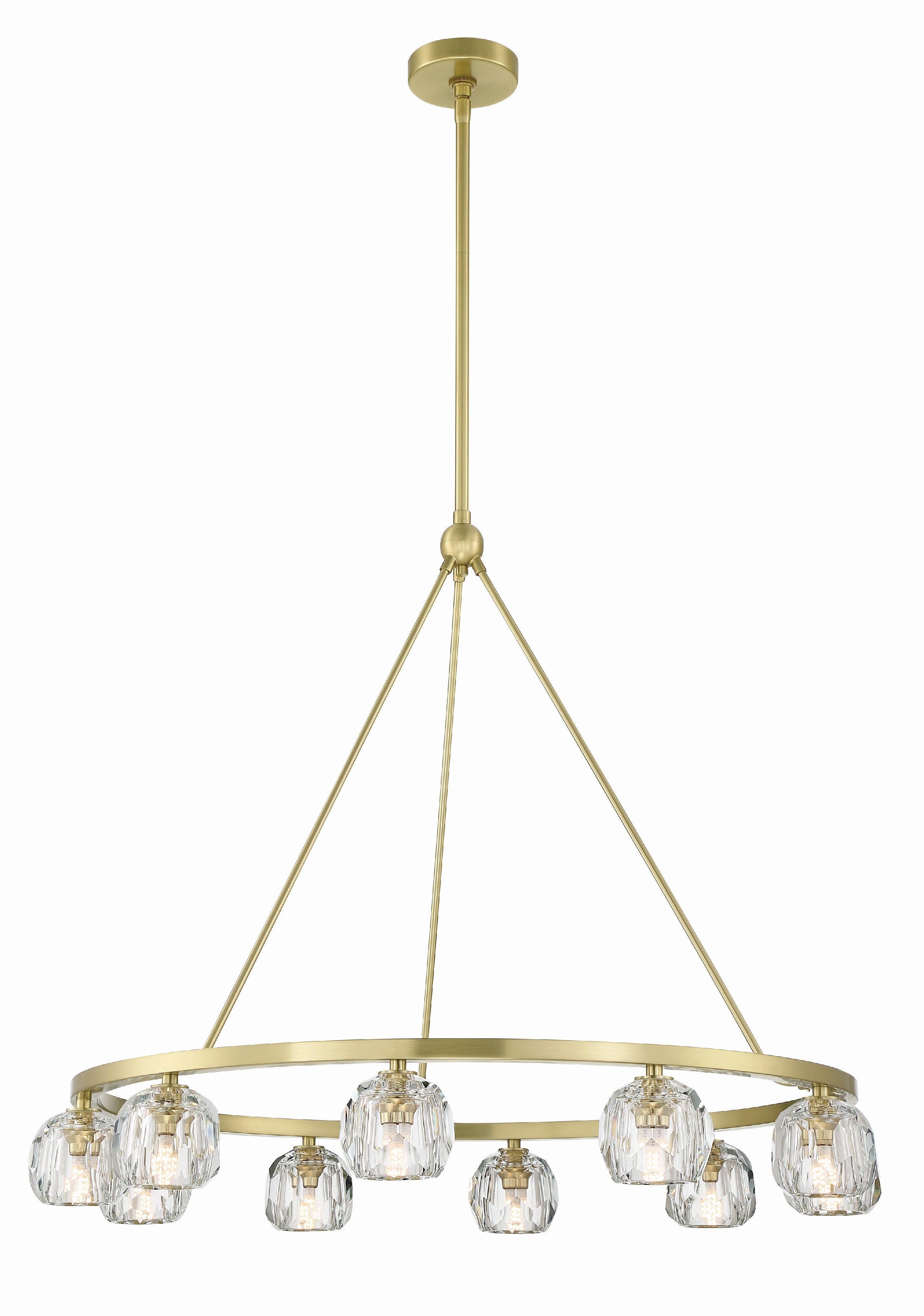 Crystorama Aragon ARA-10265-SB – 36 Inch – 10 Light – Chandelier – Soft Brass – Dry Rated