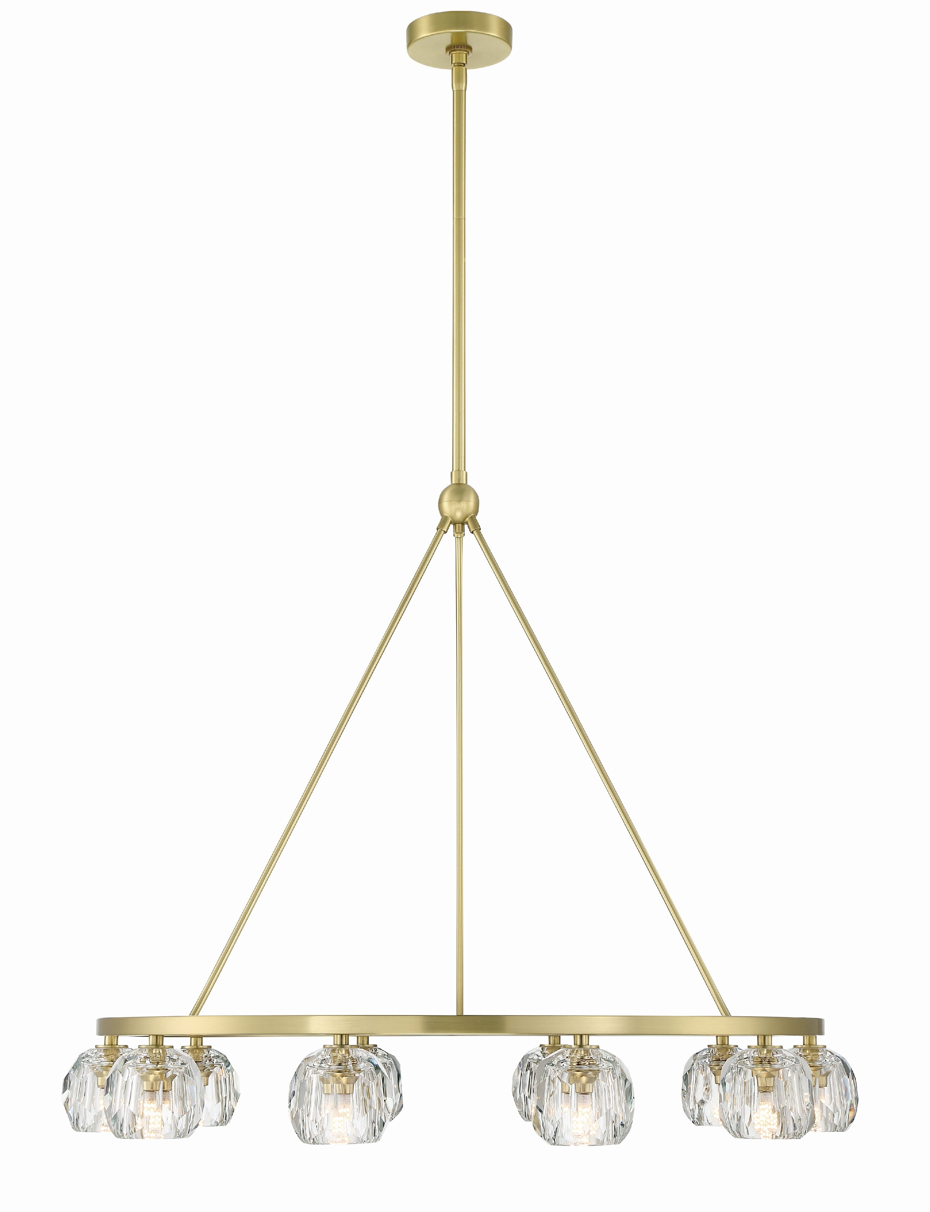 Crystorama Aragon ARA-10265-SB – 36 Inch – 10 Light – Chandelier – Soft Brass – Dry Rated