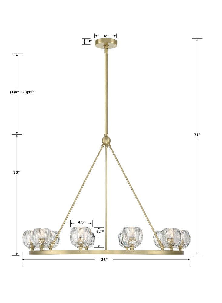 Crystorama ARAGON ARA-10265-SB Chandelier Modern - Soft Brass