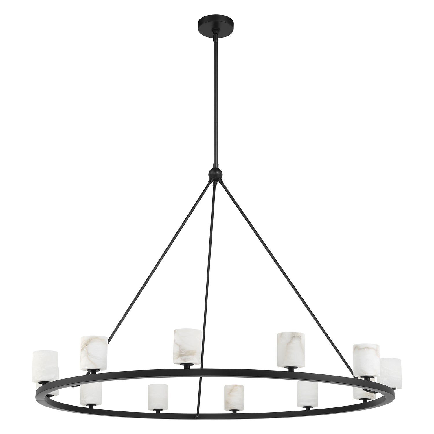 Crystorama Aragon ARA-10266-MK-ST – 46.75 Inch – 12 Light – Chandelier – Matte Black – Dry Rated