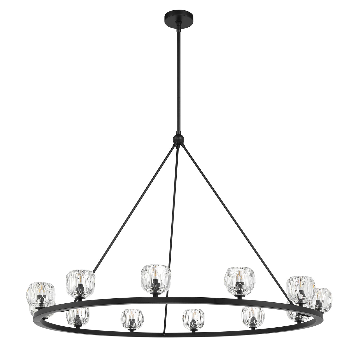 Crystorama Aragon ARA-10266-MK – 48 Inch – 12 Light – Chandelier – Matte Black – Dry Rated