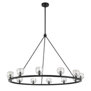 Crystorama Aragon ARA-10266-MK – 48 Inch – 12 Light – Chandelier – Matte Black – Dry Rated
