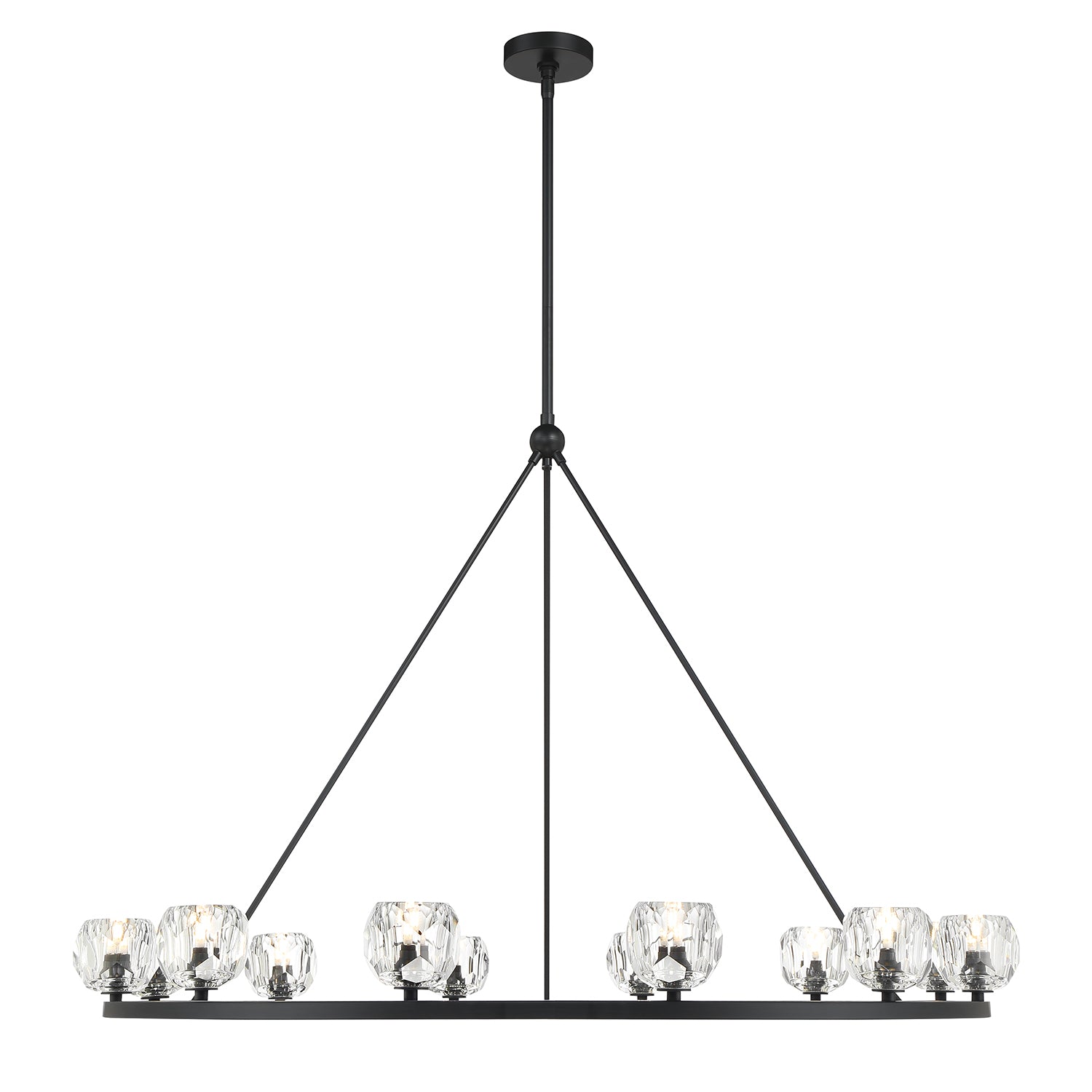 Crystorama Aragon ARA-10266-MK – 48 Inch – 12 Light – Chandelier – Matte Black – Dry Rated