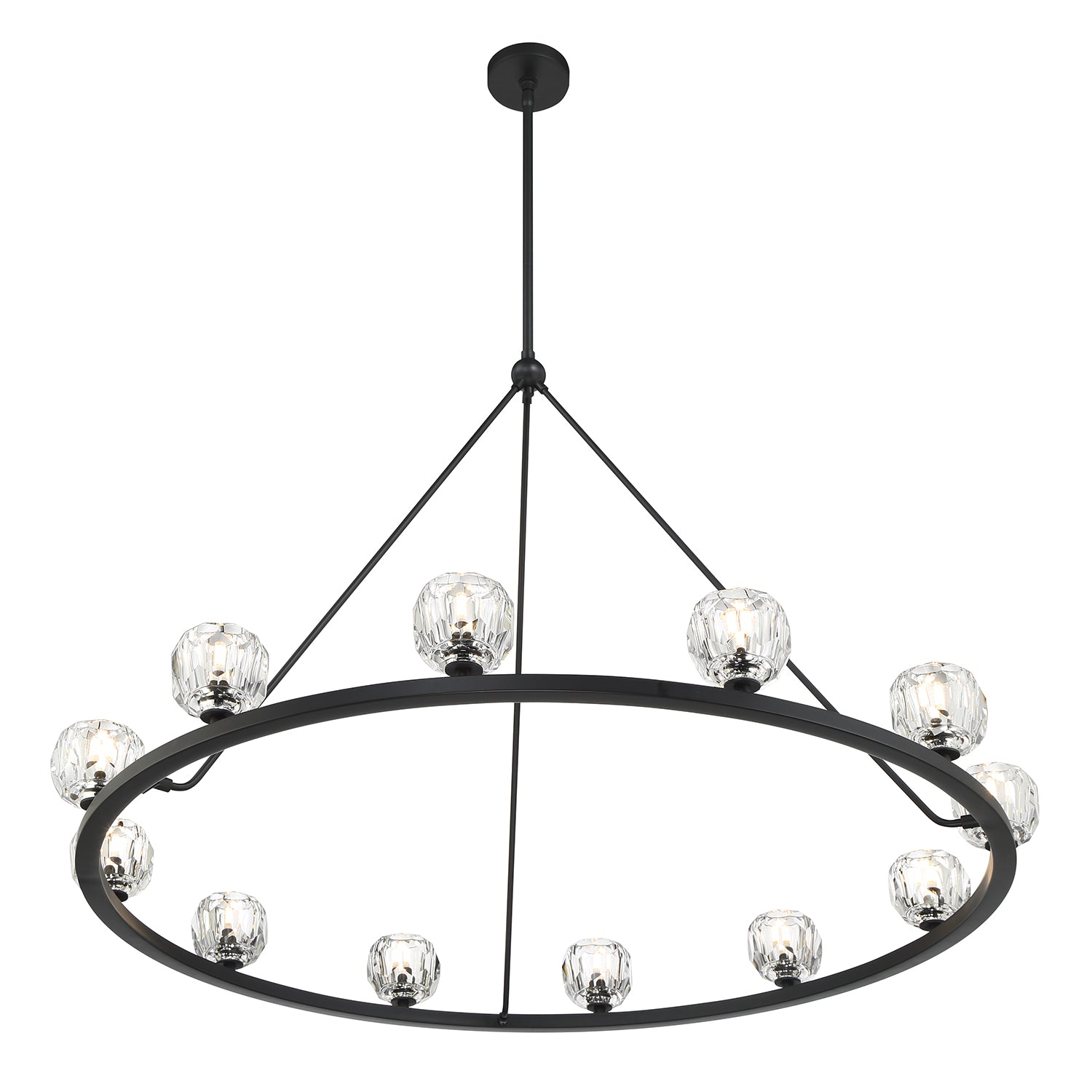 Crystorama Aragon ARA-10266-MK – 48 Inch – 12 Light – Chandelier – Matte Black – Dry Rated