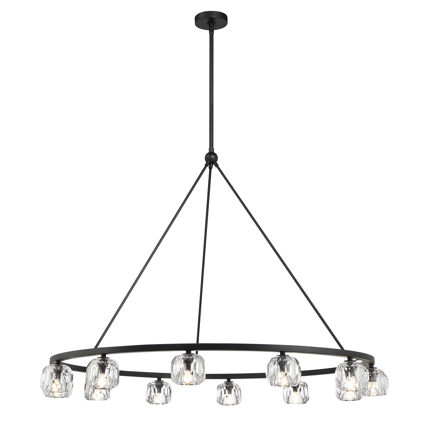 Crystorama Aragon ARA-10266-MK – 48 Inch – 12 Light – Chandelier – Matte Black – Dry Rated