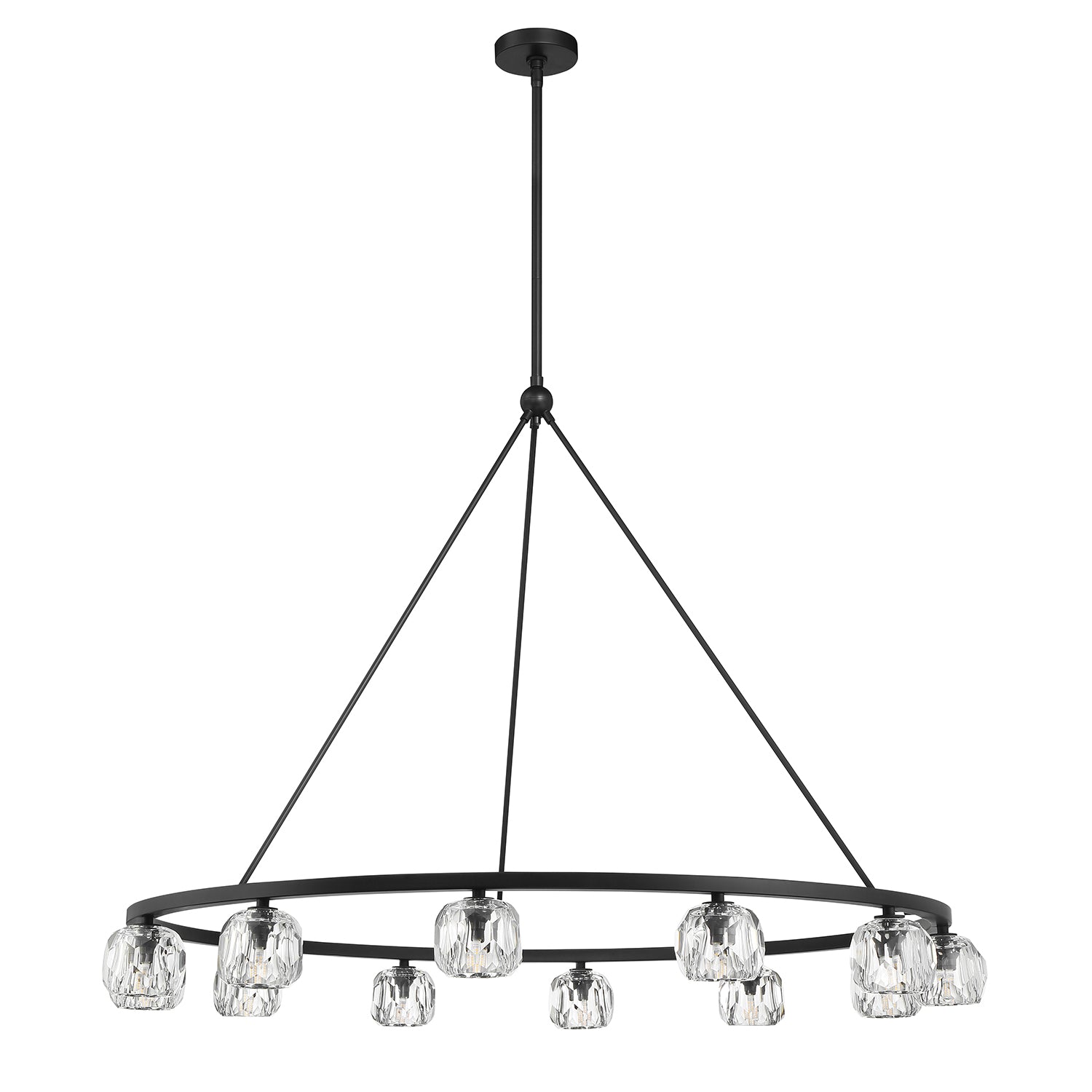 Crystorama Aragon ARA-10266-MK – 48 Inch – 12 Light – Chandelier – Matte Black – Dry Rated