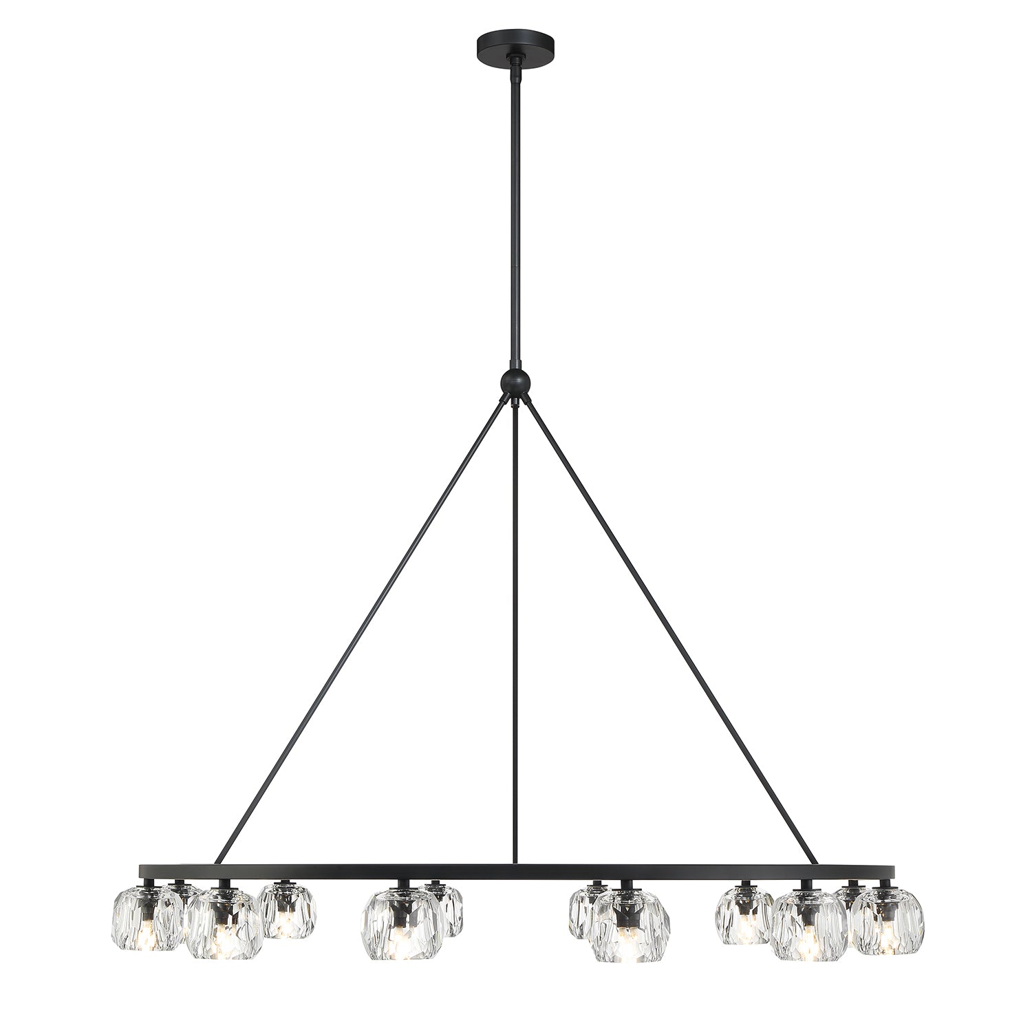 Crystorama Aragon ARA-10266-MK – 48 Inch – 12 Light – Chandelier – Matte Black – Dry Rated