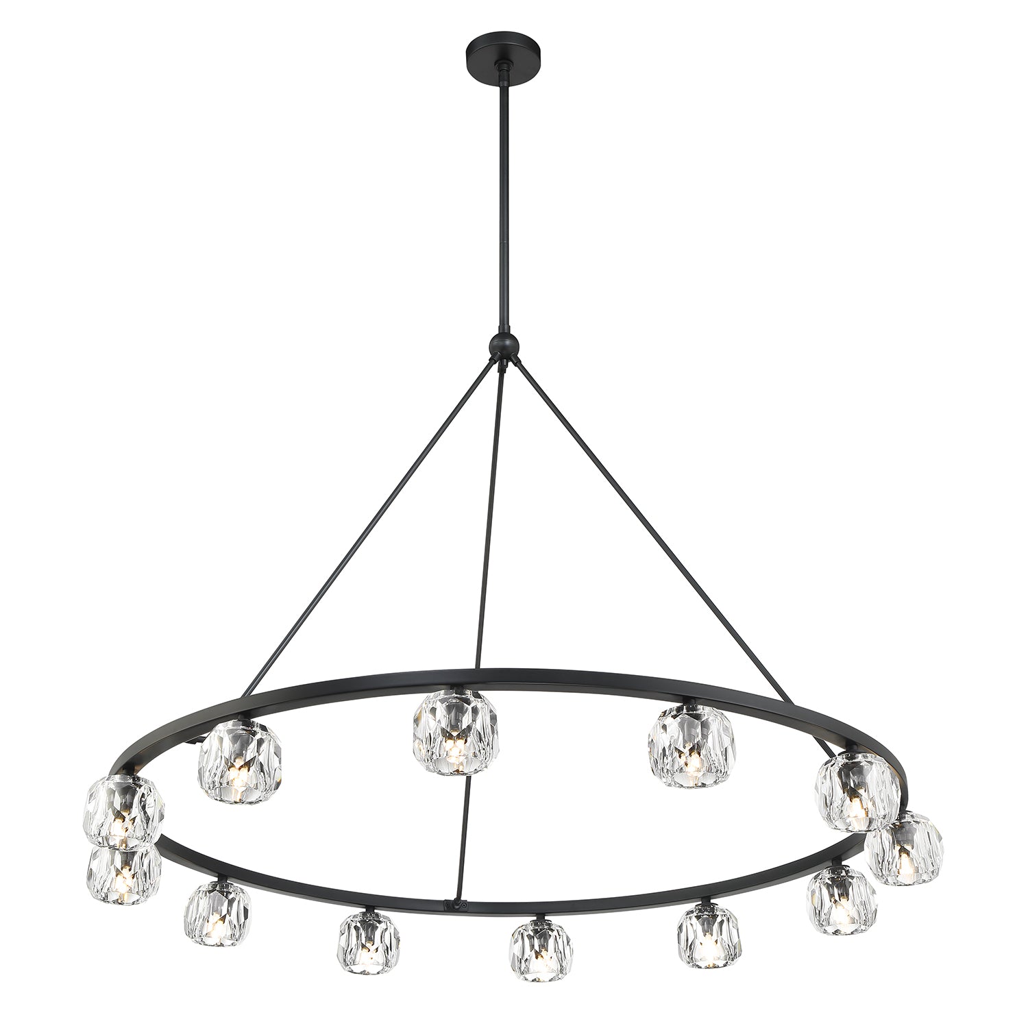 Crystorama Aragon ARA-10266-MK – 48 Inch – 12 Light – Chandelier – Matte Black – Dry Rated