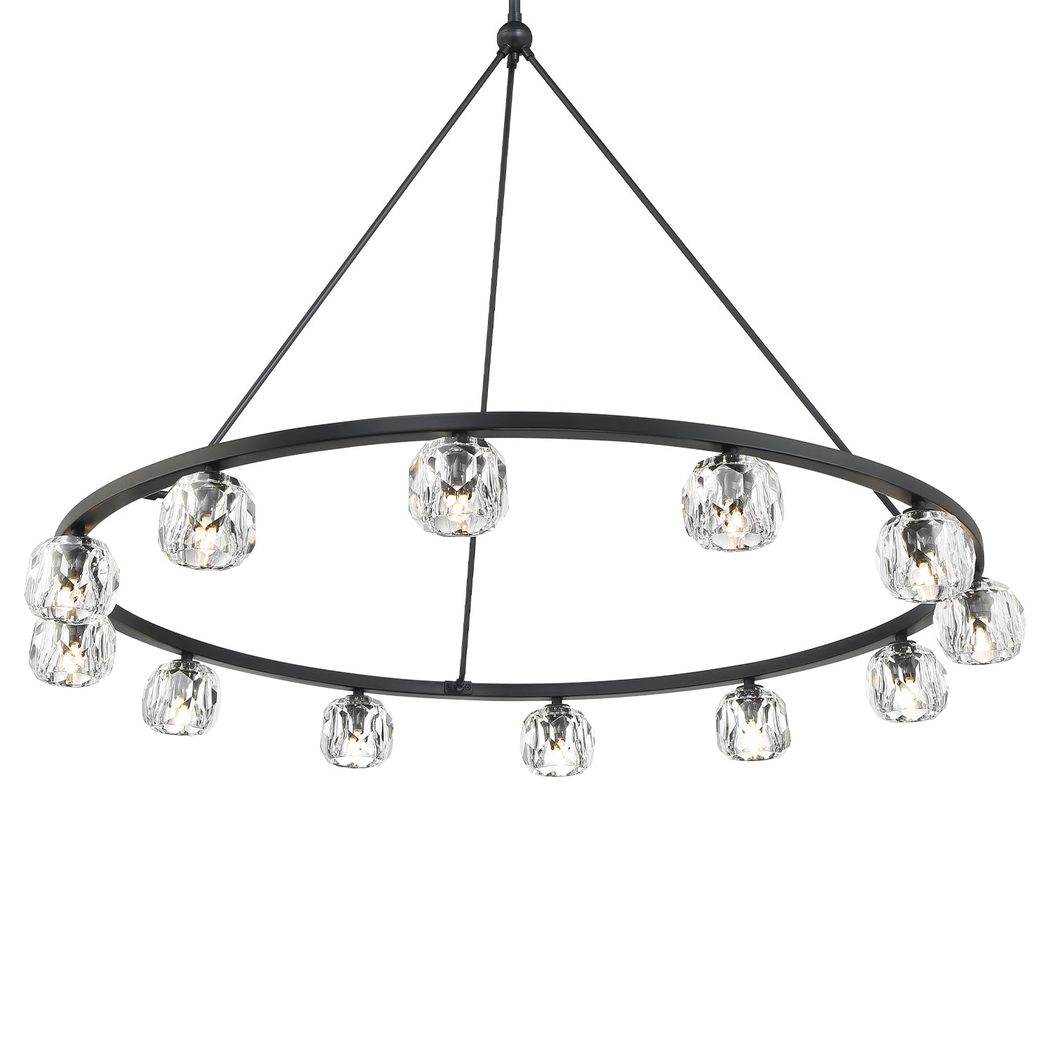 Crystorama Aragon ARA-10266-MK – 48 Inch – 12 Light – Chandelier – Matte Black – Dry Rated