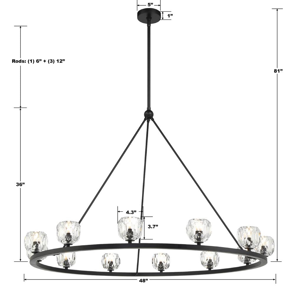 Crystorama ARAGON ARA-10266-MK Chandelier Contemporary - Matte Black