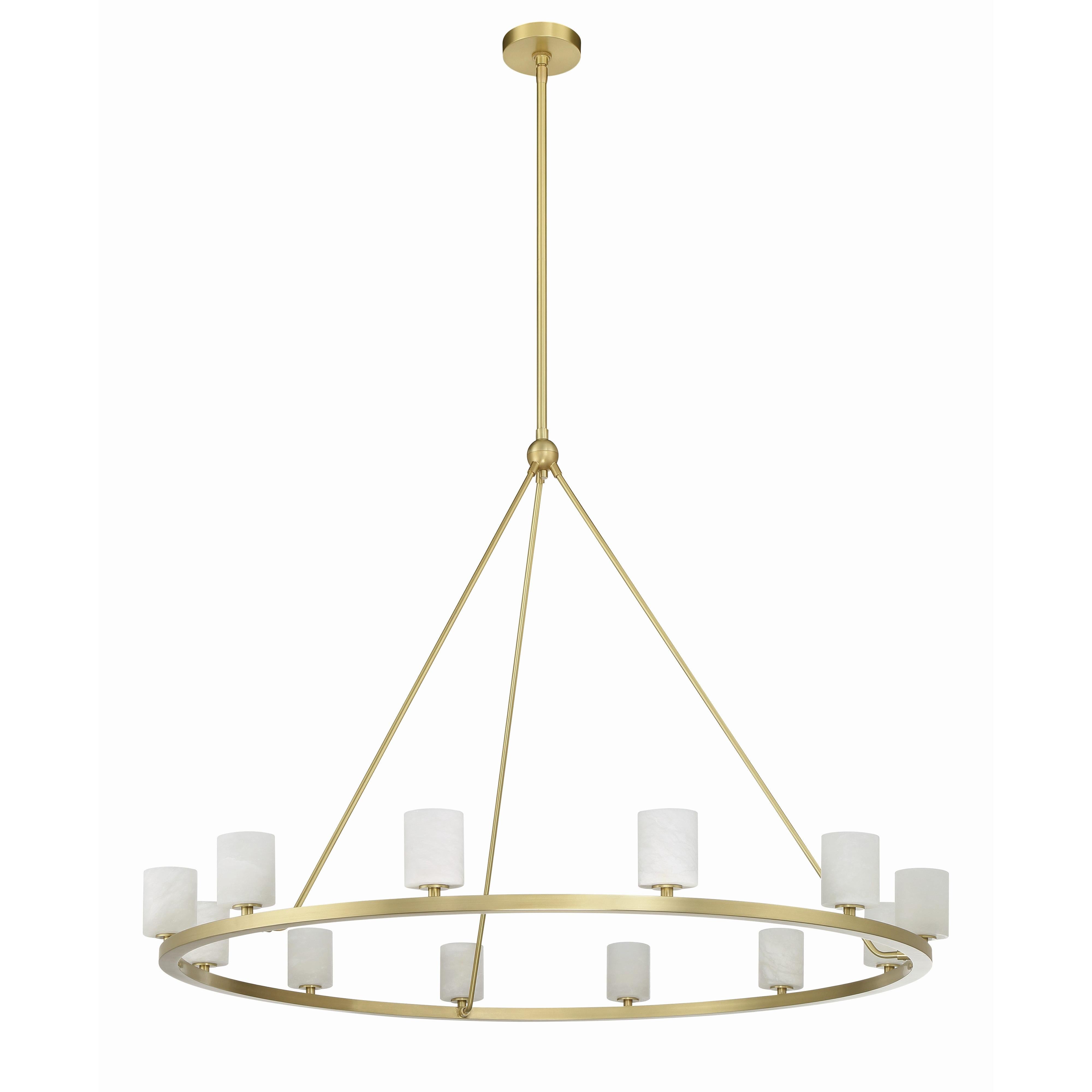 Crystorama Aragon ARA-10266-SB-ST – 46.75 Inch – 12 Light – Chandelier – Soft Brass – Dry Rated