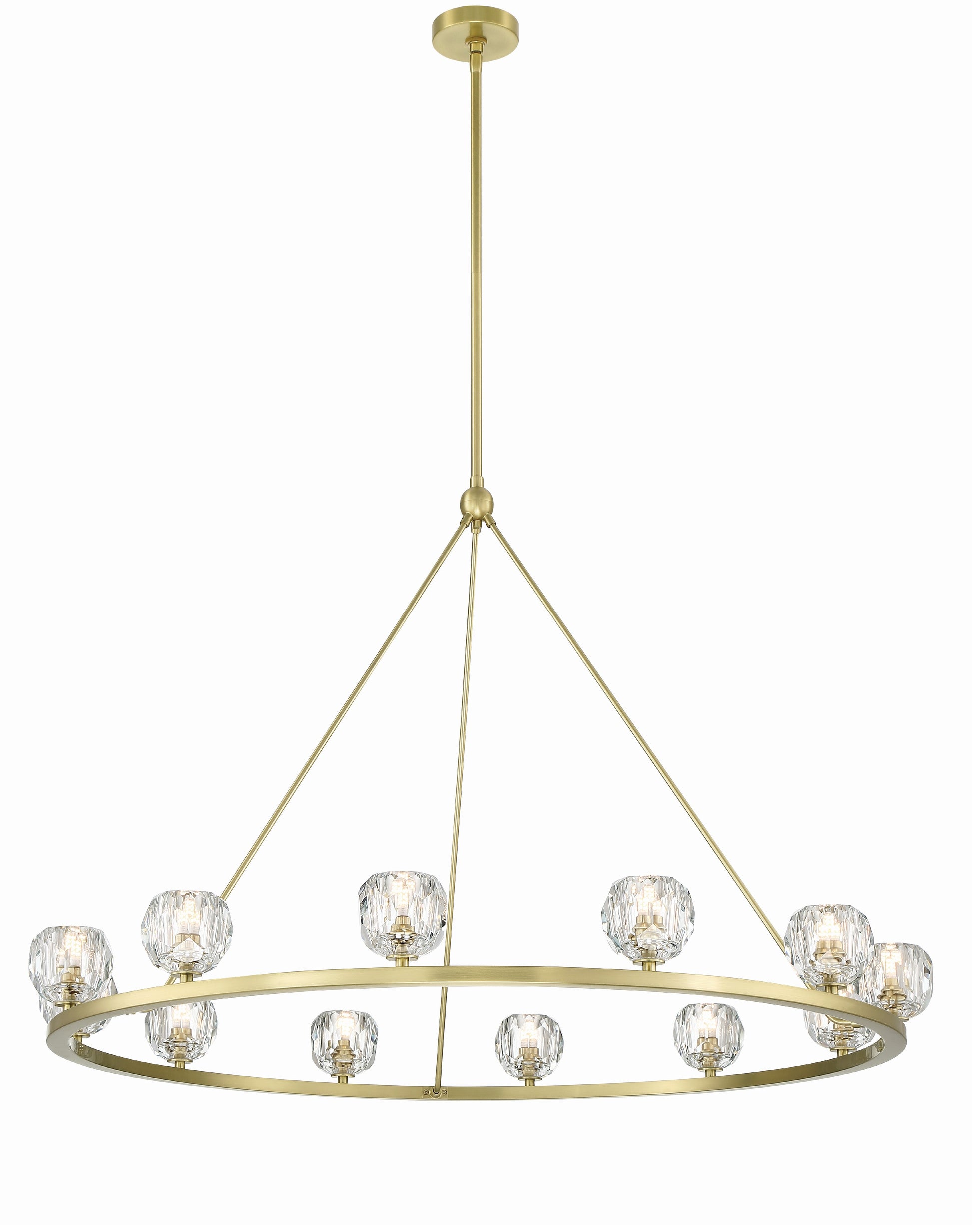 Crystorama Aragon ARA-10266-SB – 48 Inch – 12 Light – Chandelier – Soft Brass – Dry Rated