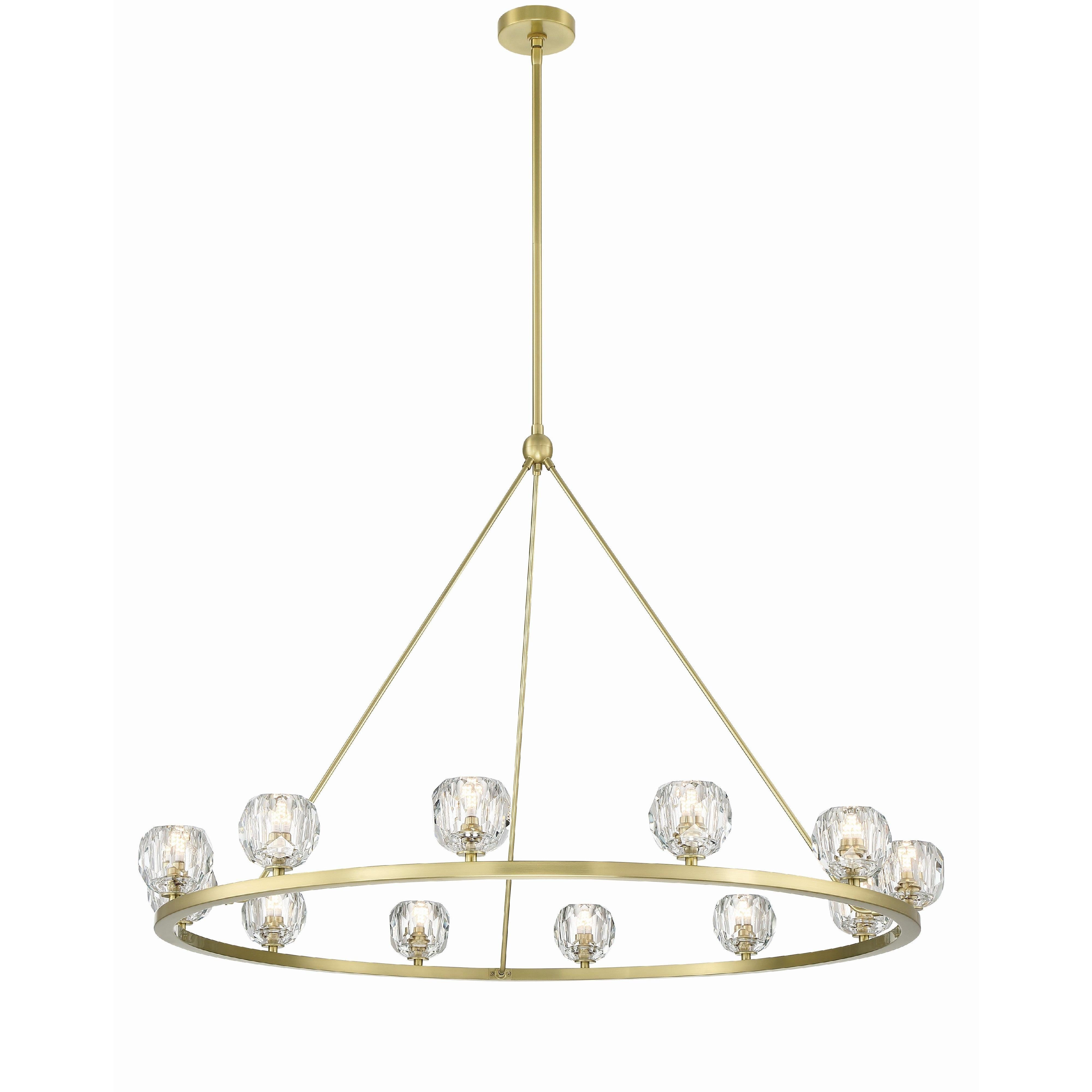 Crystorama Aragon ARA-10266-SB – 48 Inch – 12 Light – Chandelier – Soft Brass – Dry Rated