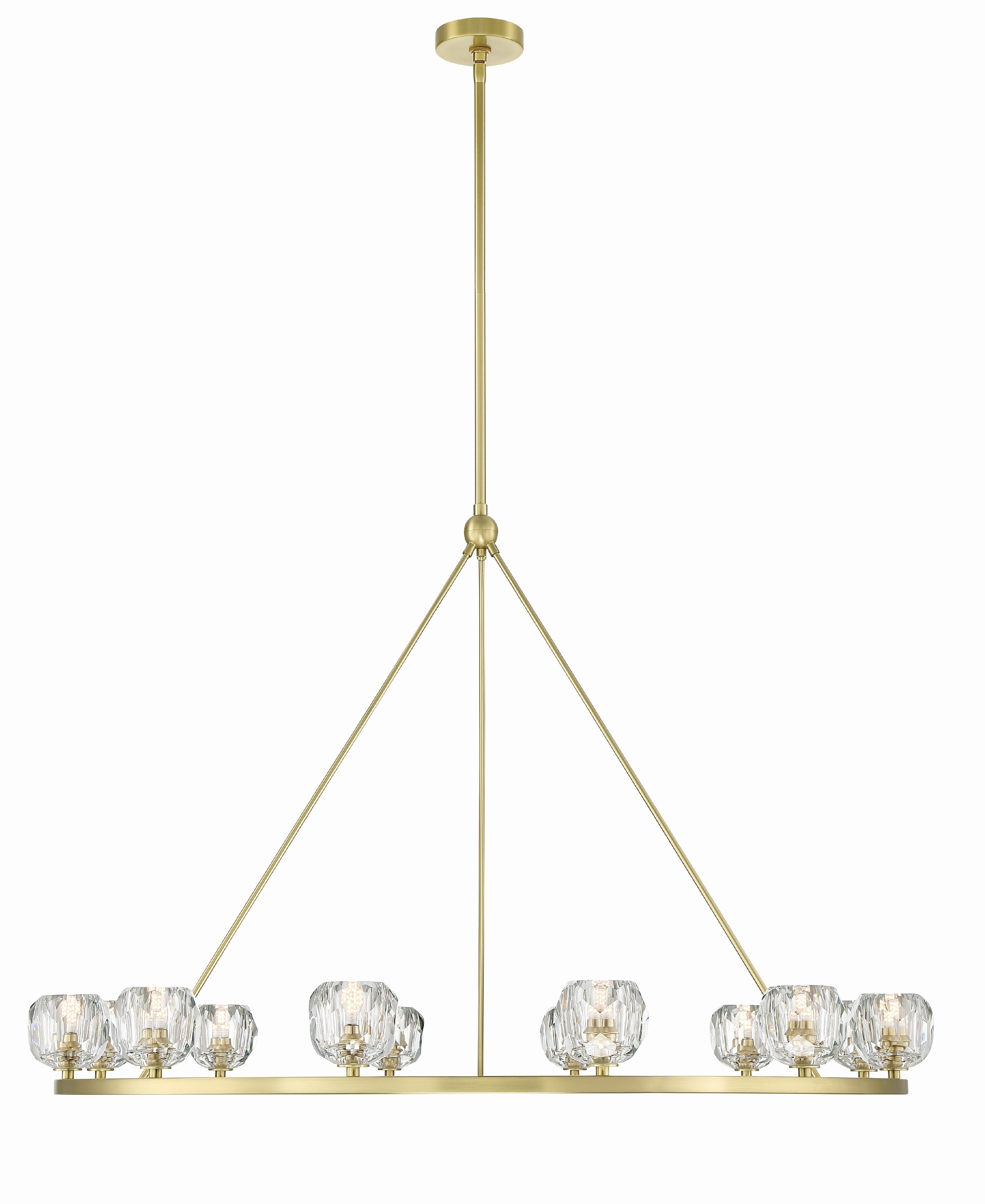 Crystorama Aragon ARA-10266-SB – 48 Inch – 12 Light – Chandelier – Soft Brass – Dry Rated