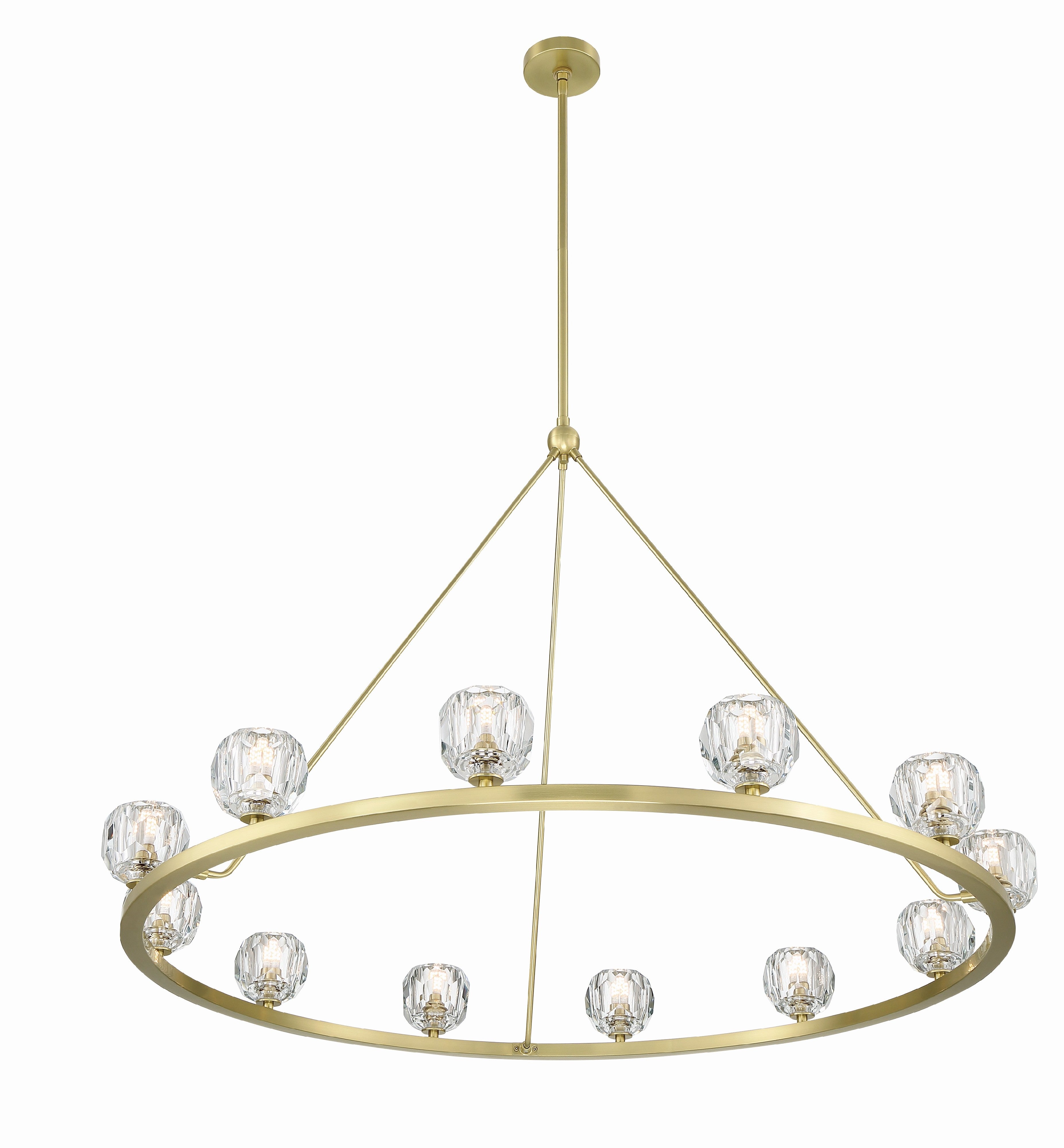 Crystorama Aragon ARA-10266-SB – 48 Inch – 12 Light – Chandelier – Soft Brass – Dry Rated