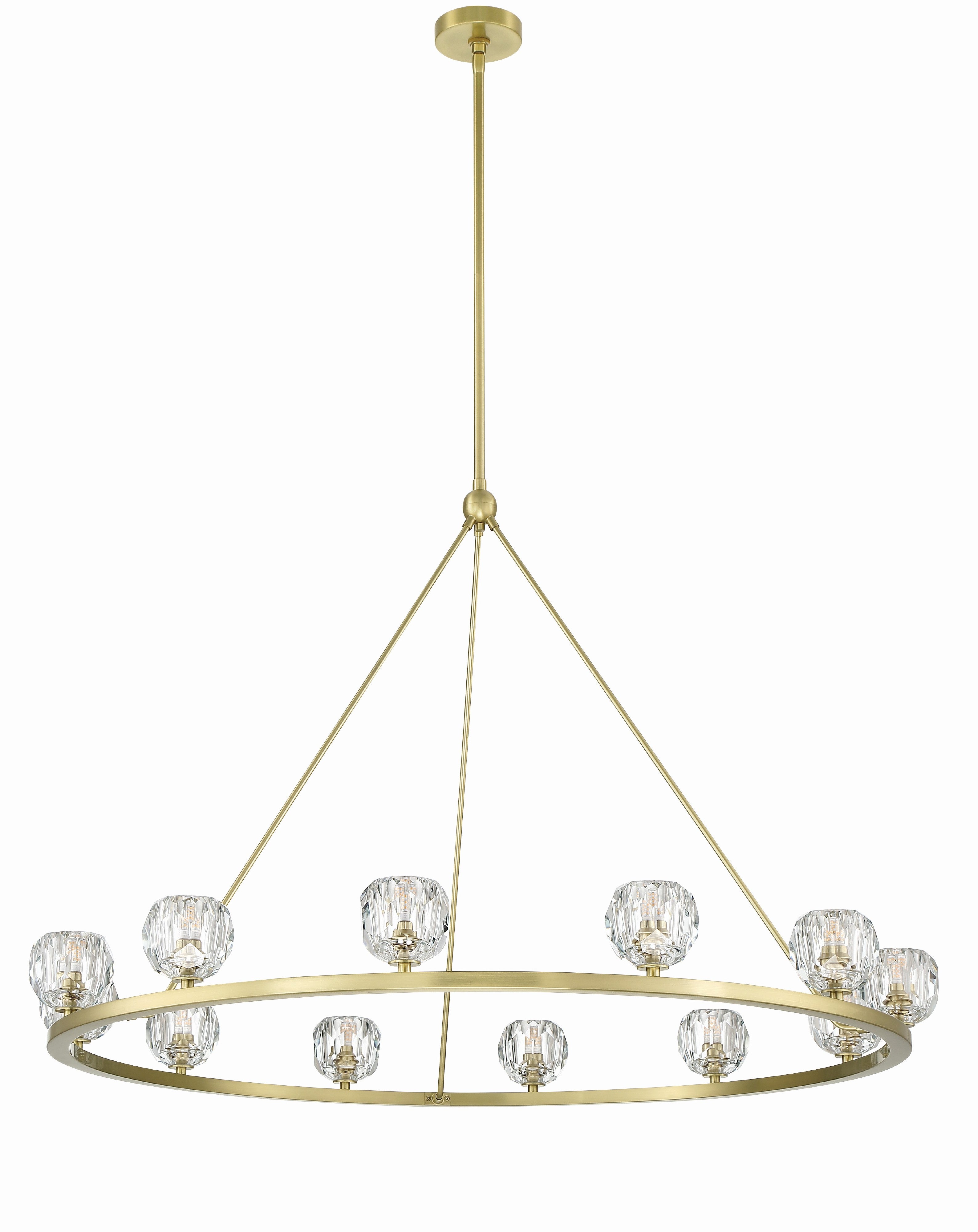 Crystorama Aragon ARA-10266-SB – 48 Inch – 12 Light – Chandelier – Soft Brass – Dry Rated