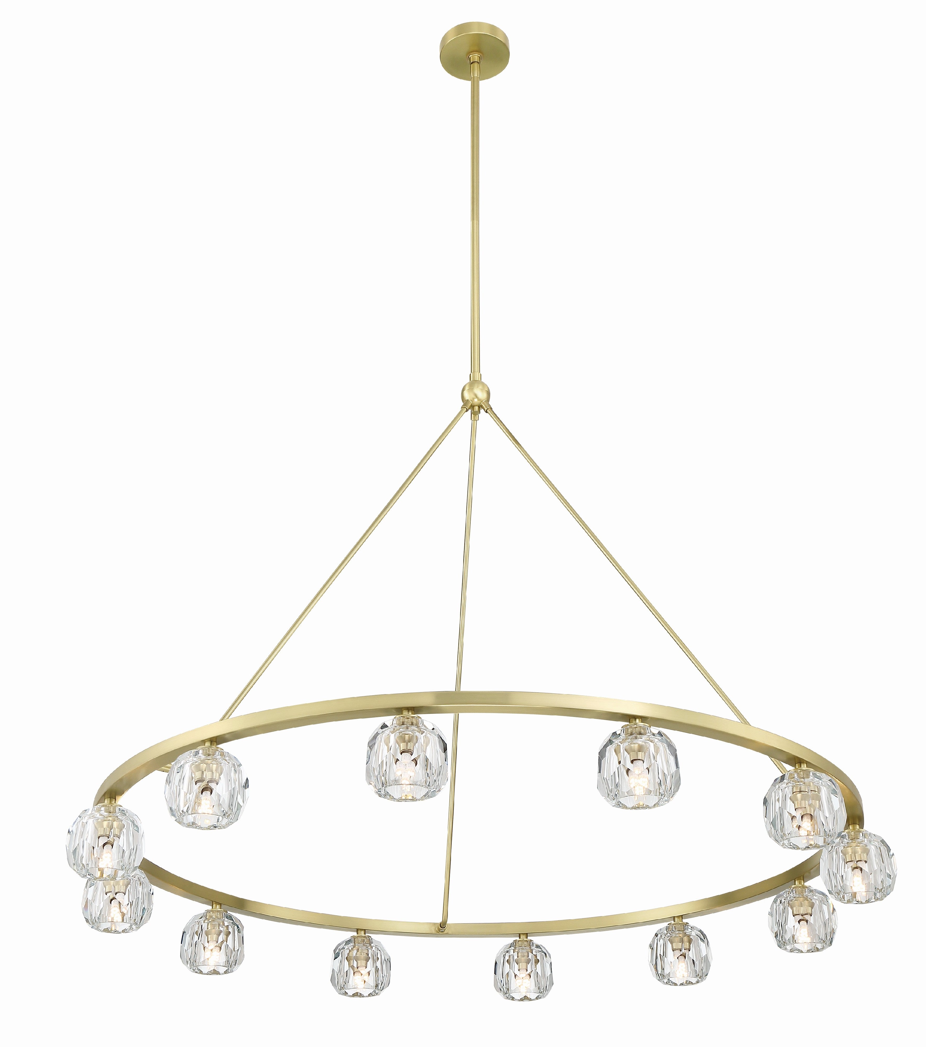 Crystorama Aragon ARA-10266-SB – 48 Inch – 12 Light – Chandelier – Soft Brass – Dry Rated