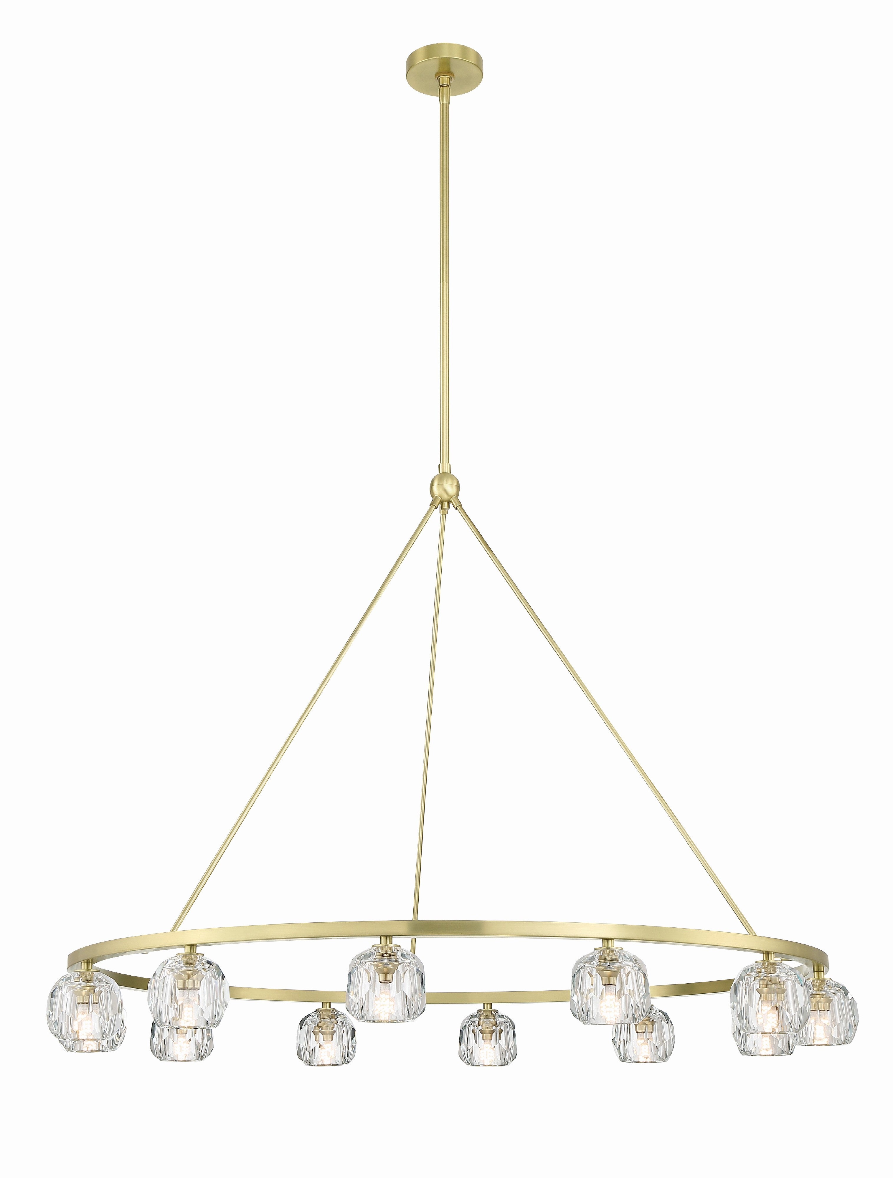 Crystorama Aragon ARA-10266-SB – 48 Inch – 12 Light – Chandelier – Soft Brass – Dry Rated