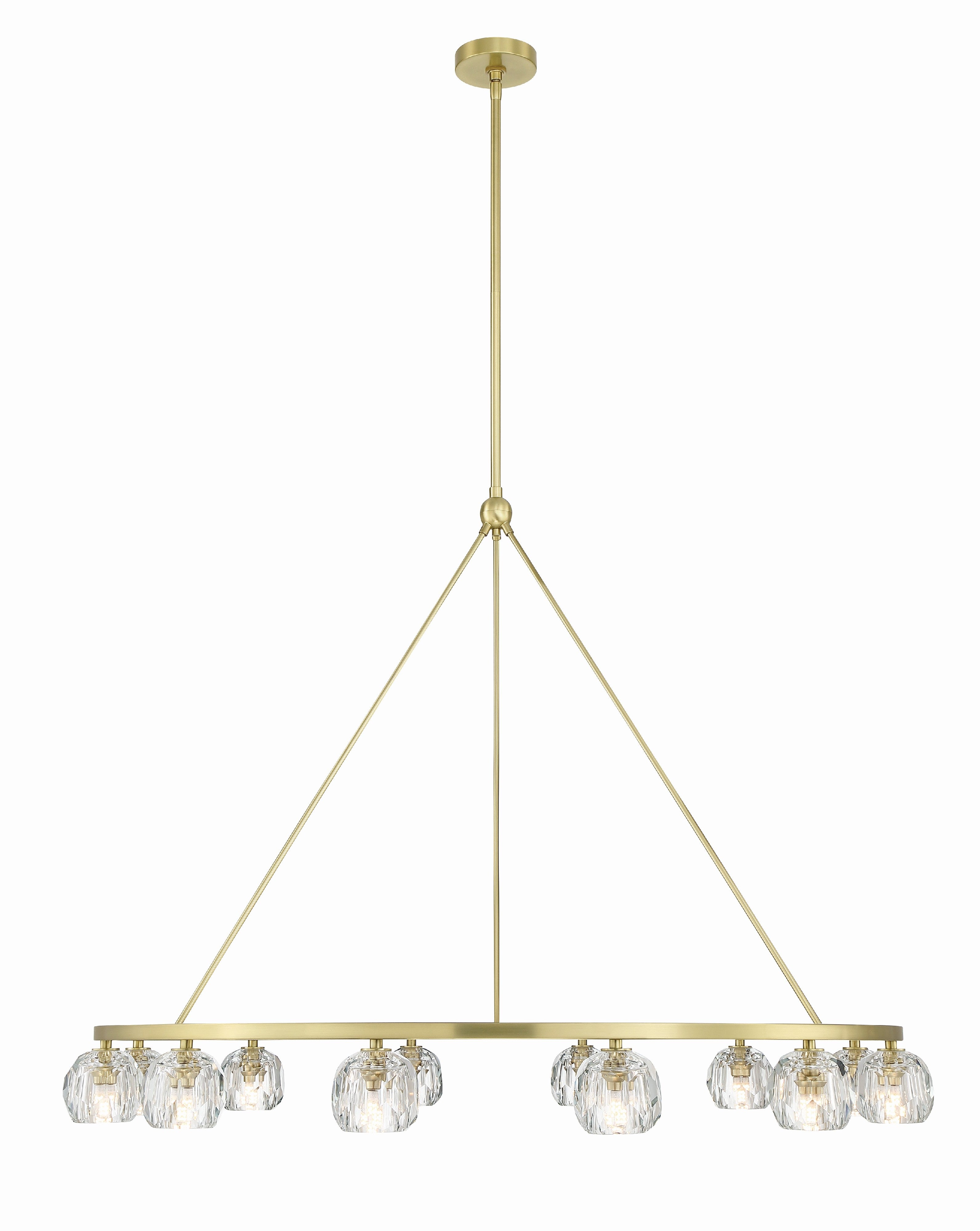 Crystorama Aragon ARA-10266-SB – 48 Inch – 12 Light – Chandelier – Soft Brass – Dry Rated