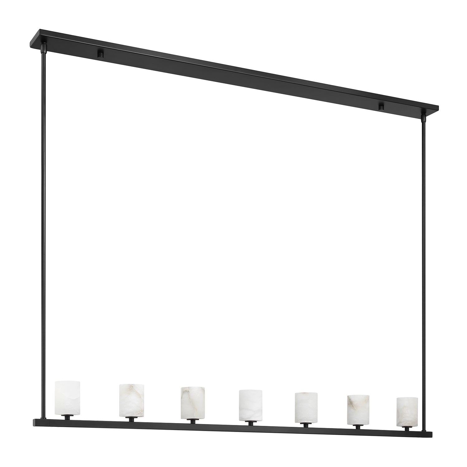 Crystorama Aragon ARA-10267-MK-ST – 56 Inch – 7 Light – Chandelier – Matte Black – Dry Rated
