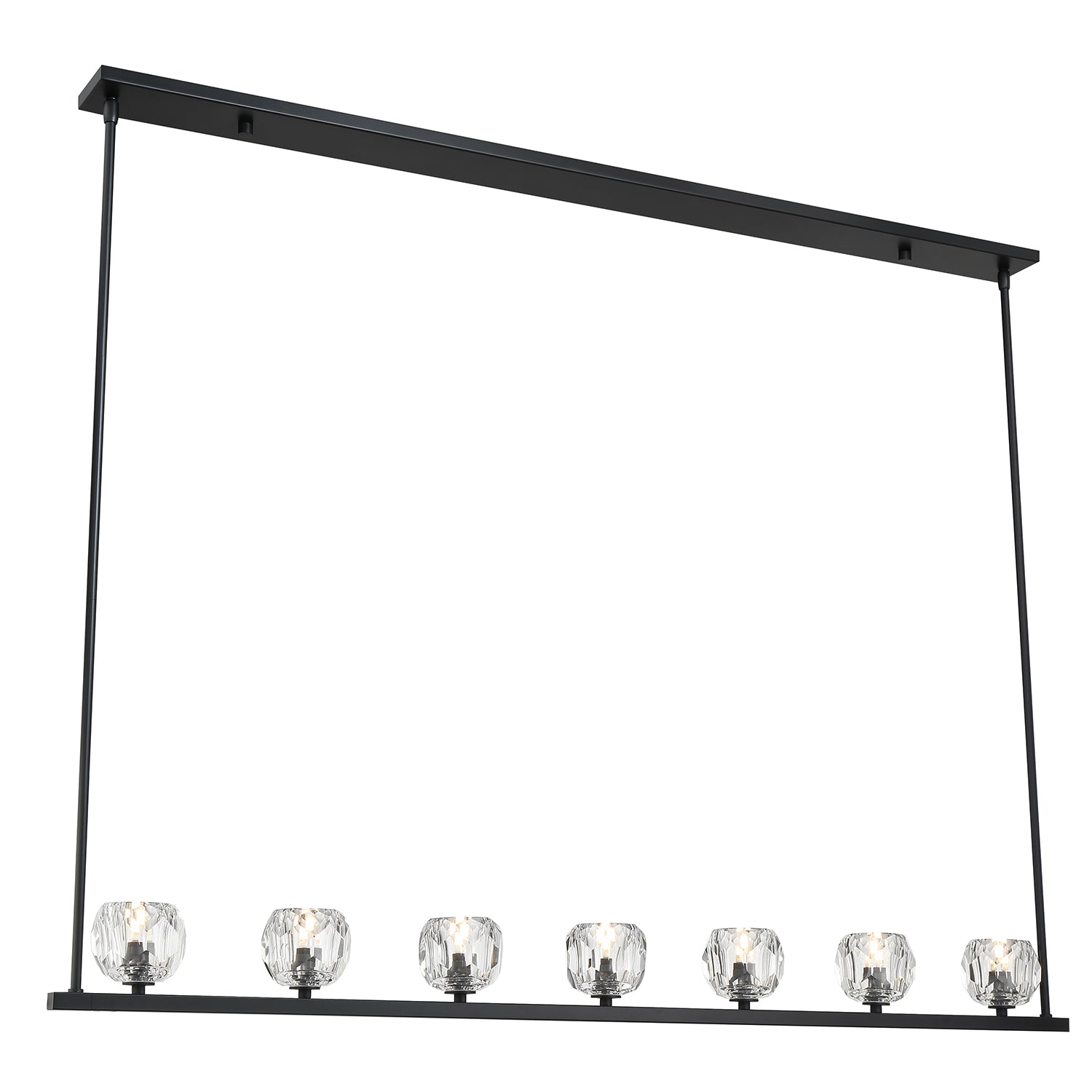 Aragon 7 Light LED Matte Black Linear Chandelier