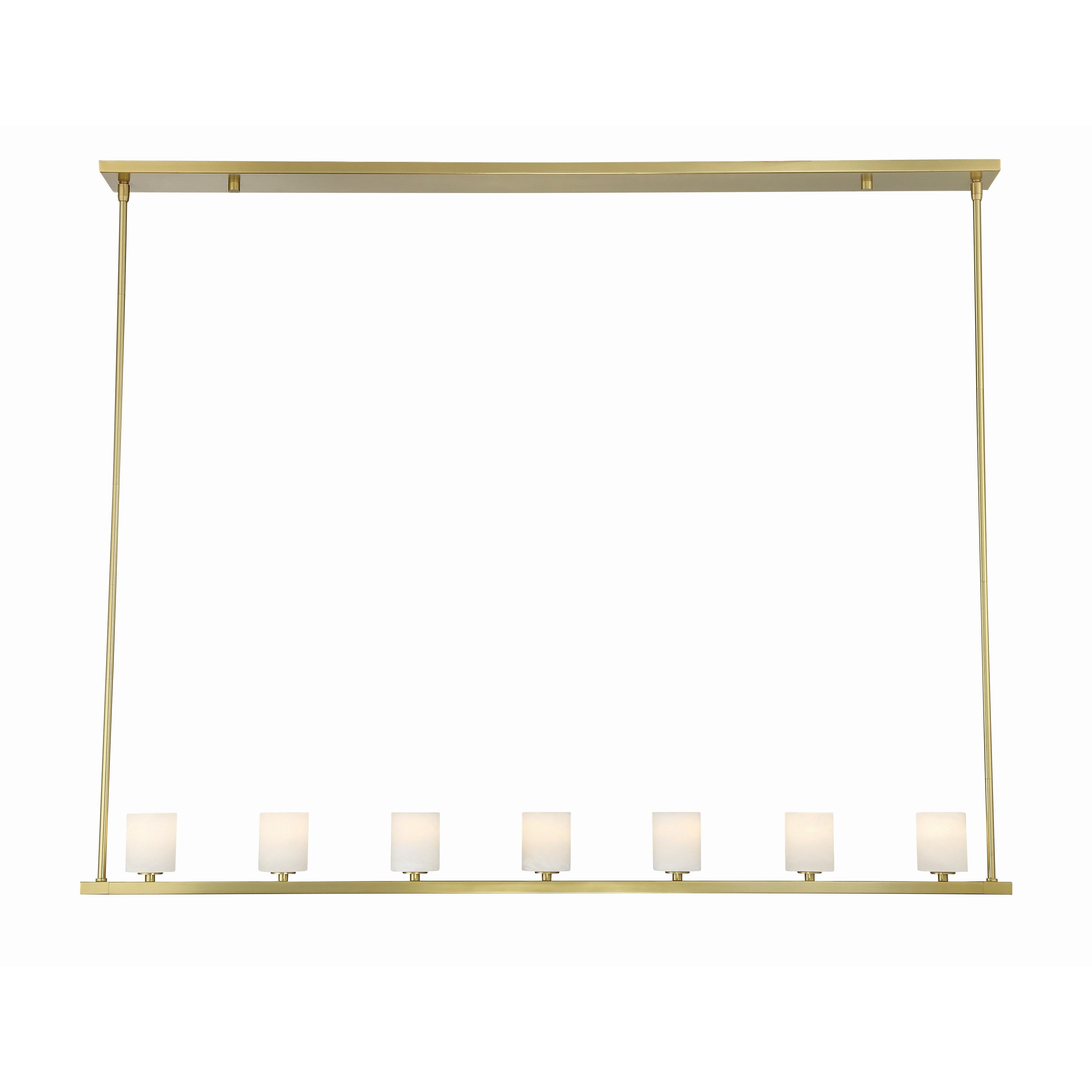 Aragon 7 Light LED Soft Brass Linear Chandelier