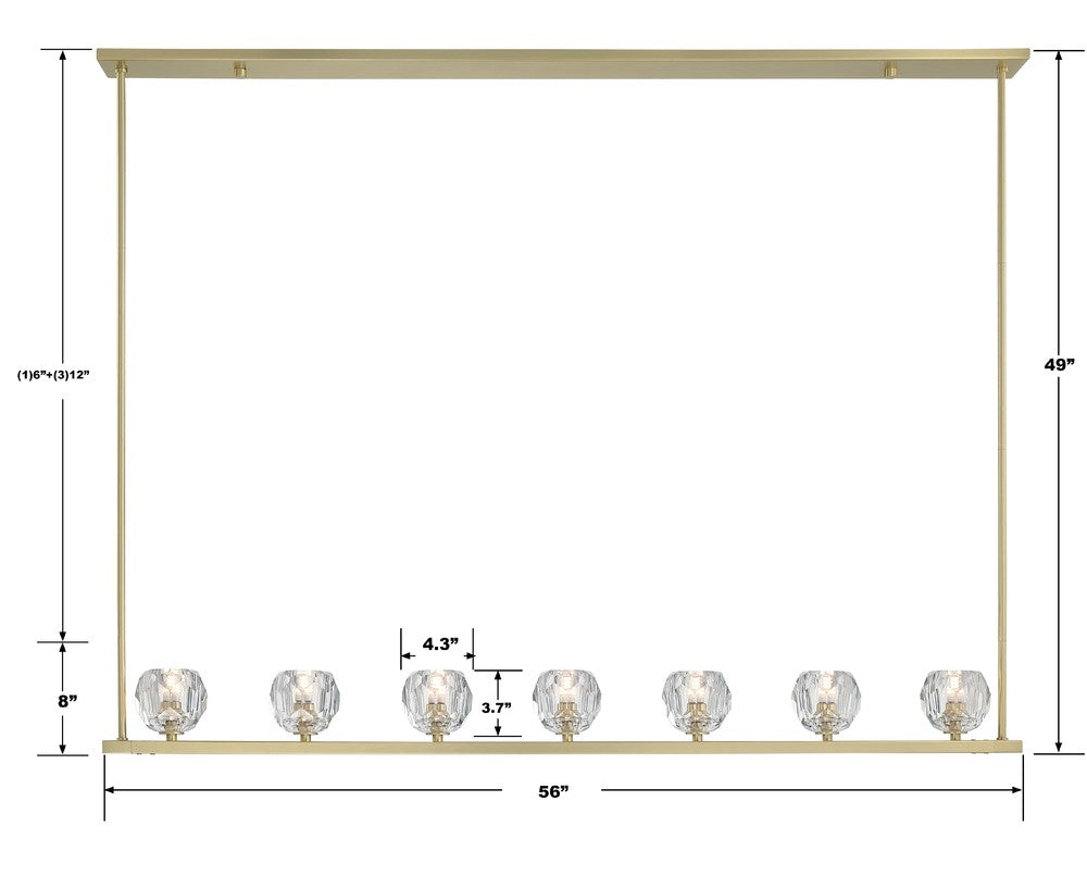 Crystorama ARAGON ARA-10267-SB Chandelier Modern - Soft Brass