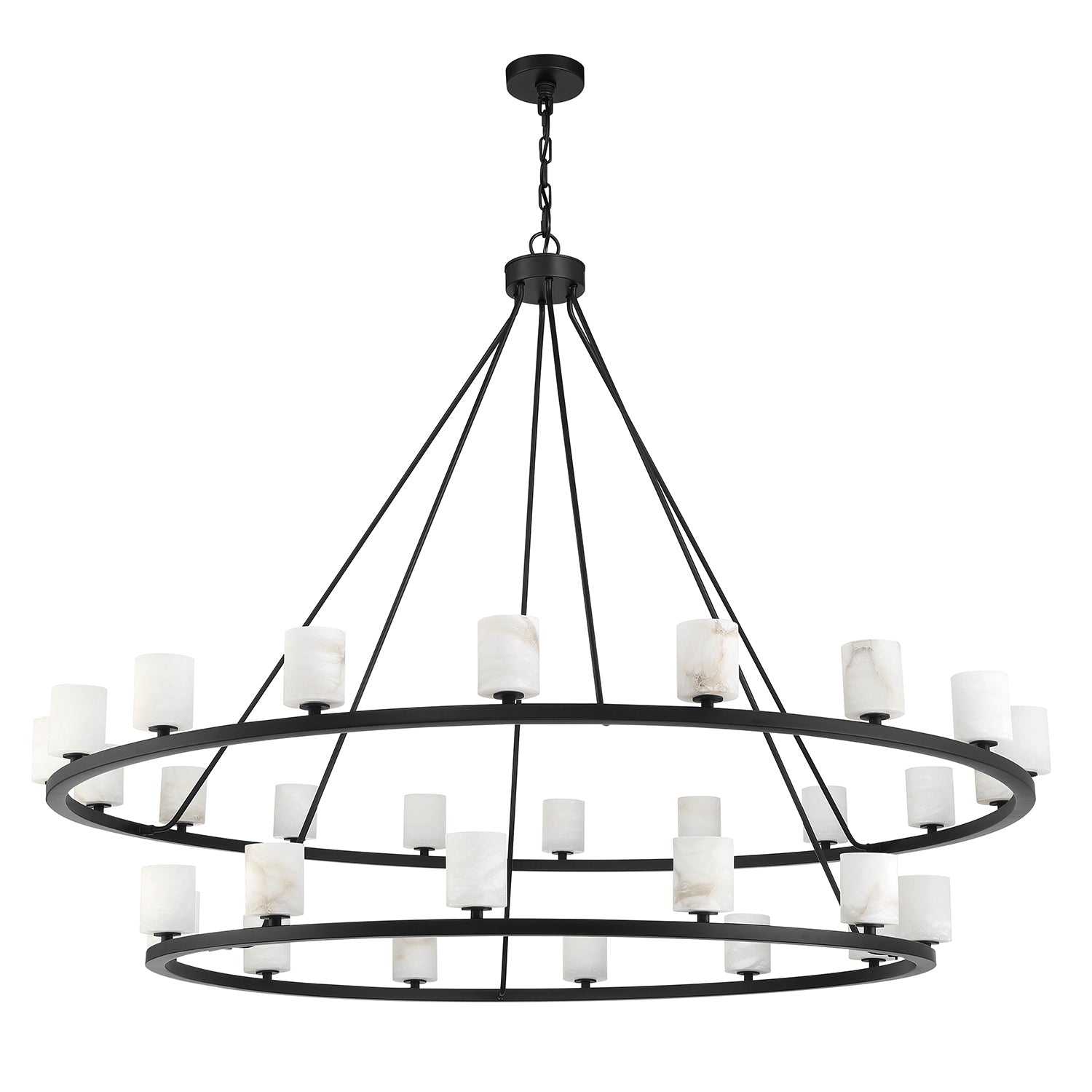 Crystorama Aragon ARA-10269-MK-ST – 58.75 Inch – 30 Light – Chandelier – Matte Black – Dry Rated