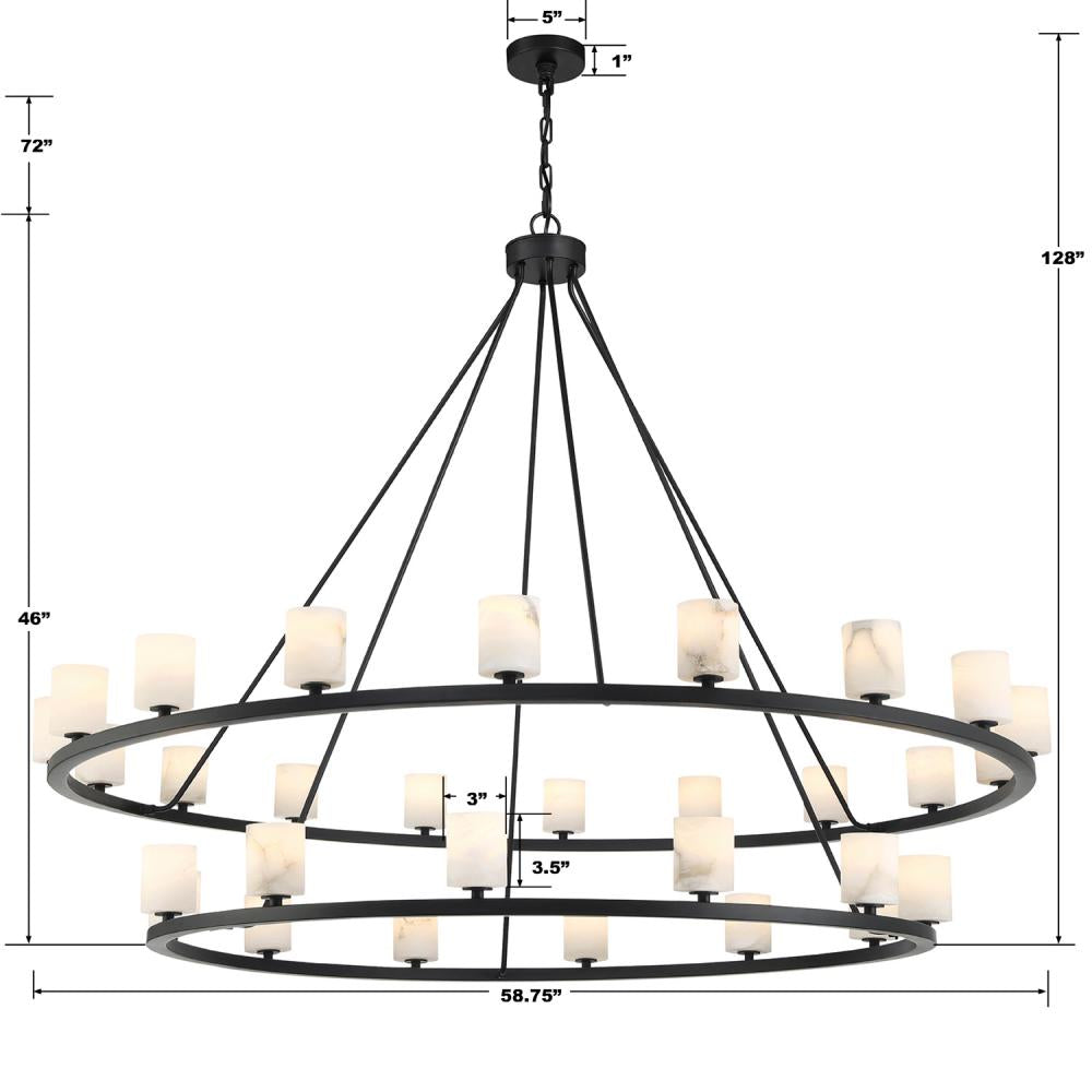 Crystorama ARAGON ARA-10269-MK-ST Chandelier Contemporary - Matte Black