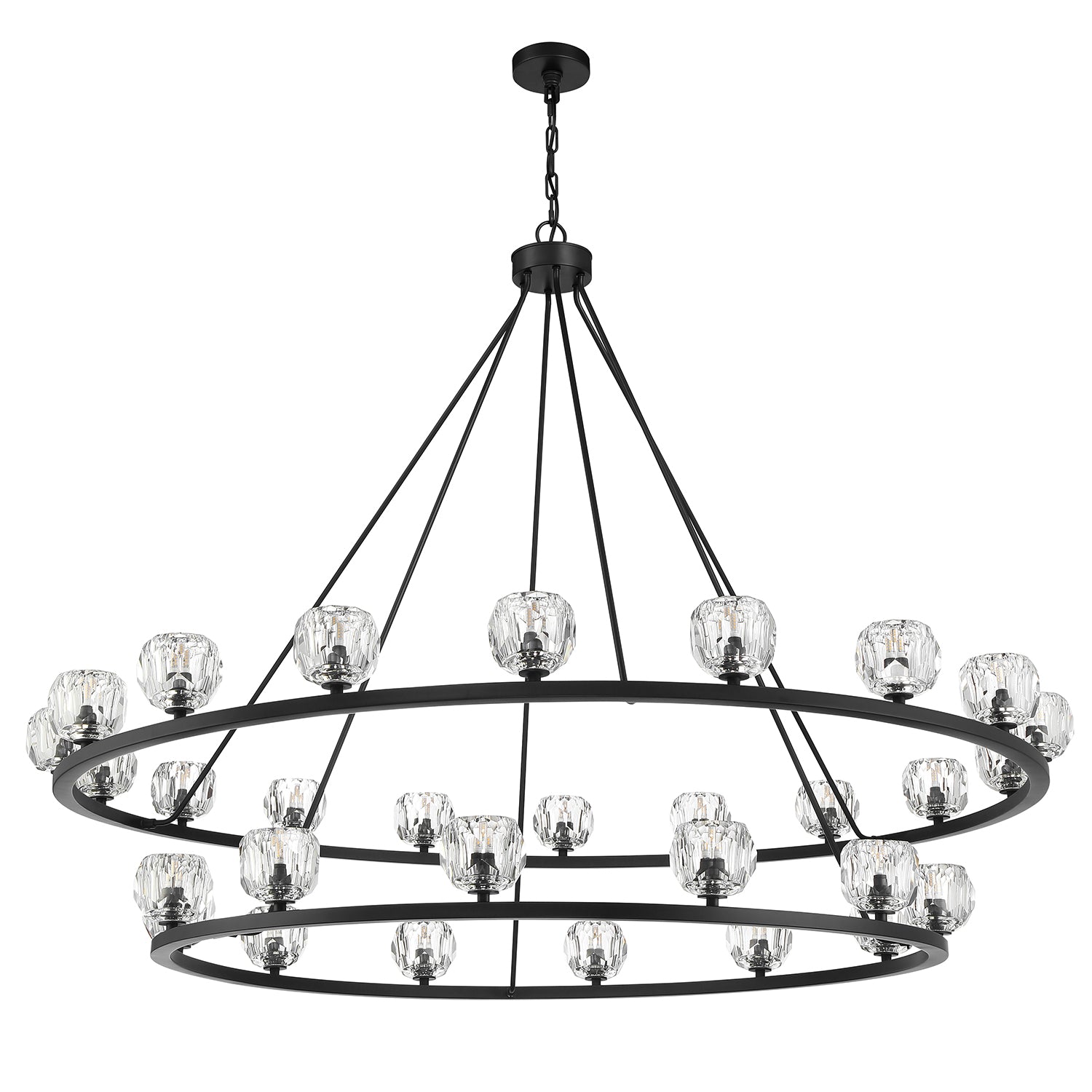 Crystorama Aragon ARA-10269-MK – 60 Inch – 30 Light – Chandelier – Matte Black – Dry Rated