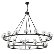 Crystorama Aragon ARA-10269-MK – 60 Inch – 30 Light – Chandelier – Matte Black – Dry Rated