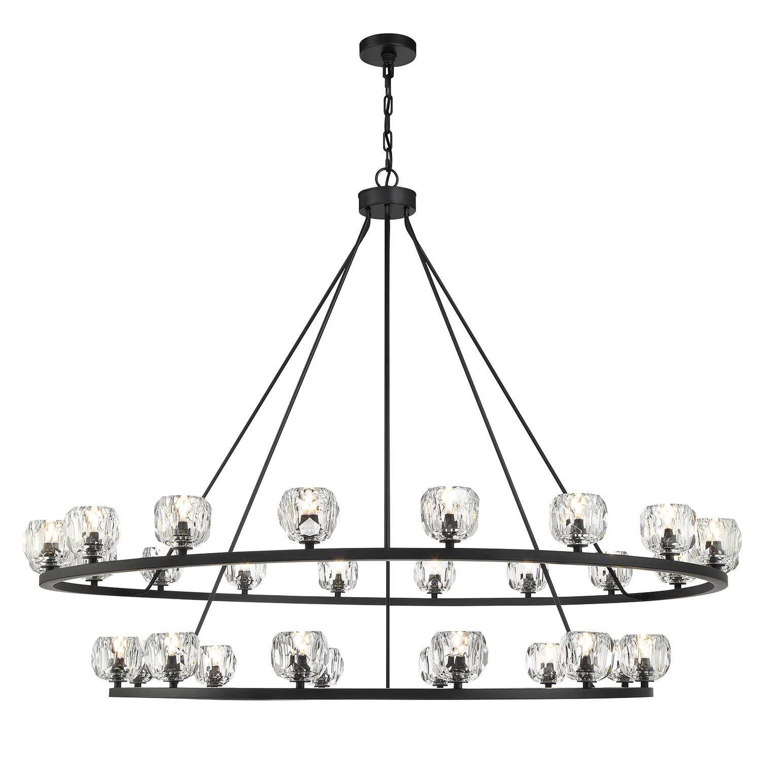 Crystorama Aragon ARA-10269-MK – 60 Inch – 30 Light – Chandelier – Matte Black – Dry Rated
