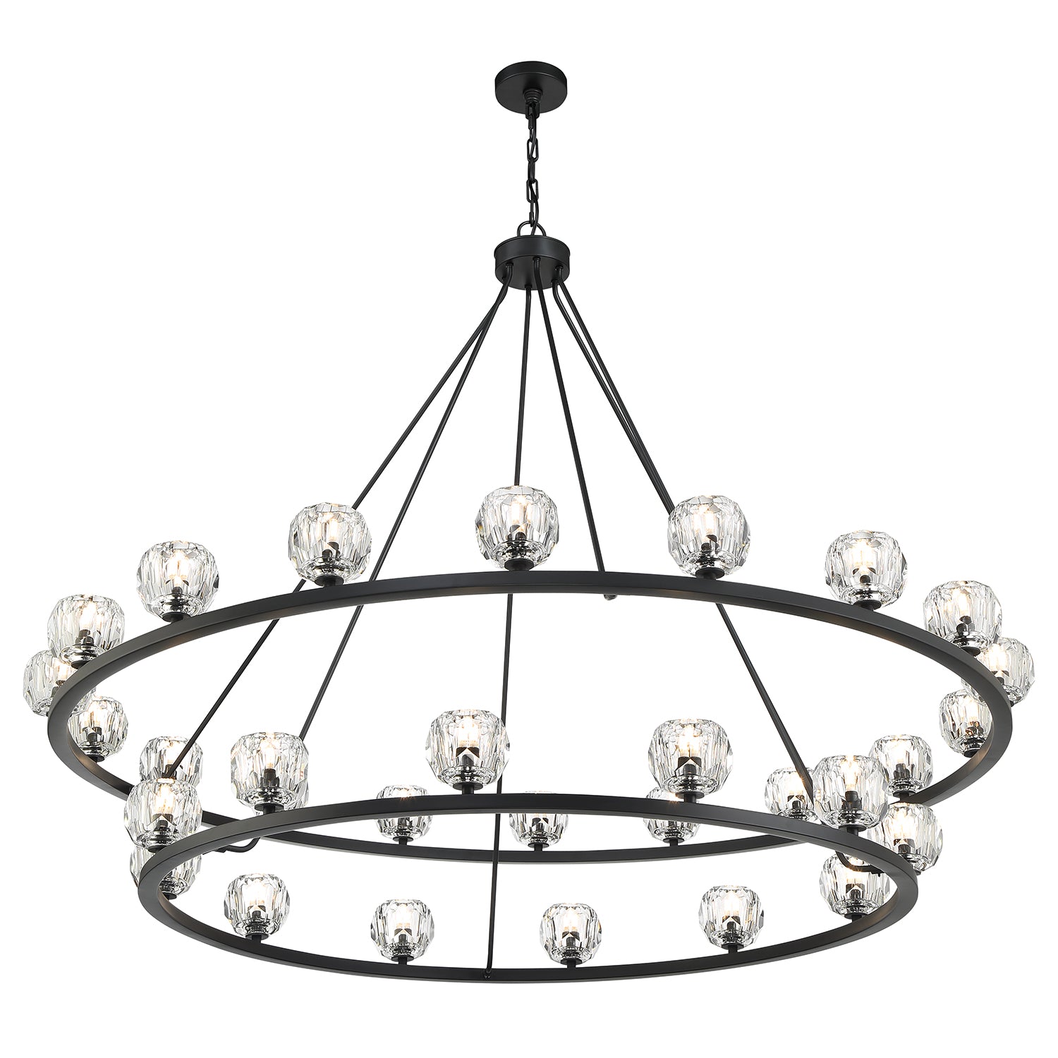 Crystorama Aragon ARA-10269-MK – 60 Inch – 30 Light – Chandelier – Matte Black – Dry Rated