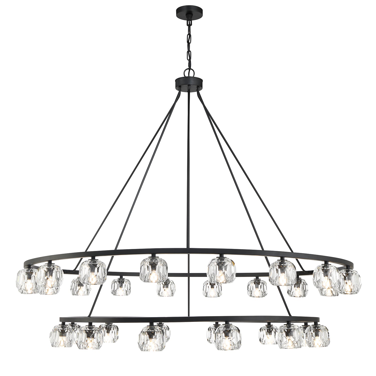 Crystorama Aragon ARA-10269-MK – 60 Inch – 30 Light – Chandelier – Matte Black – Dry Rated