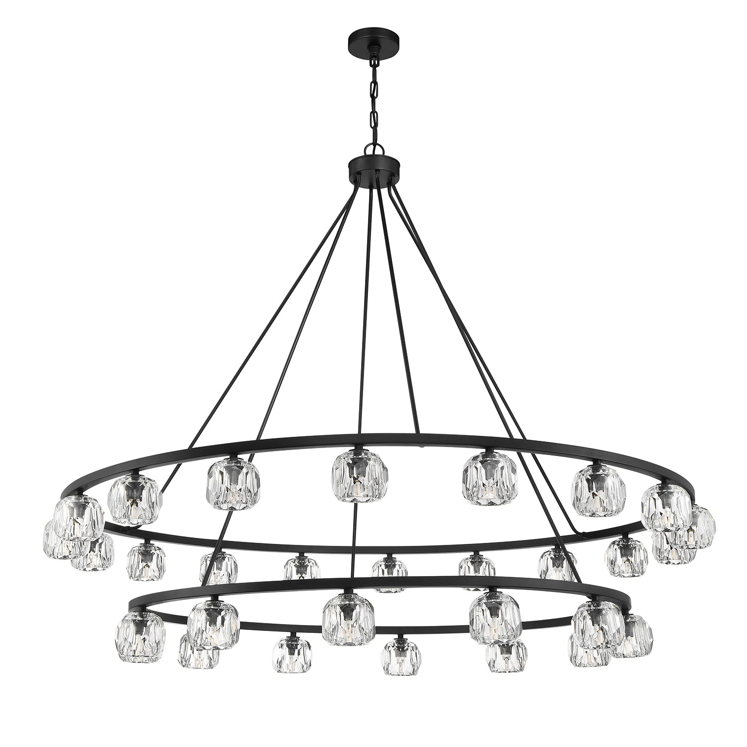 Crystorama Aragon ARA-10269-MK – 60 Inch – 30 Light – Chandelier – Matte Black – Dry Rated