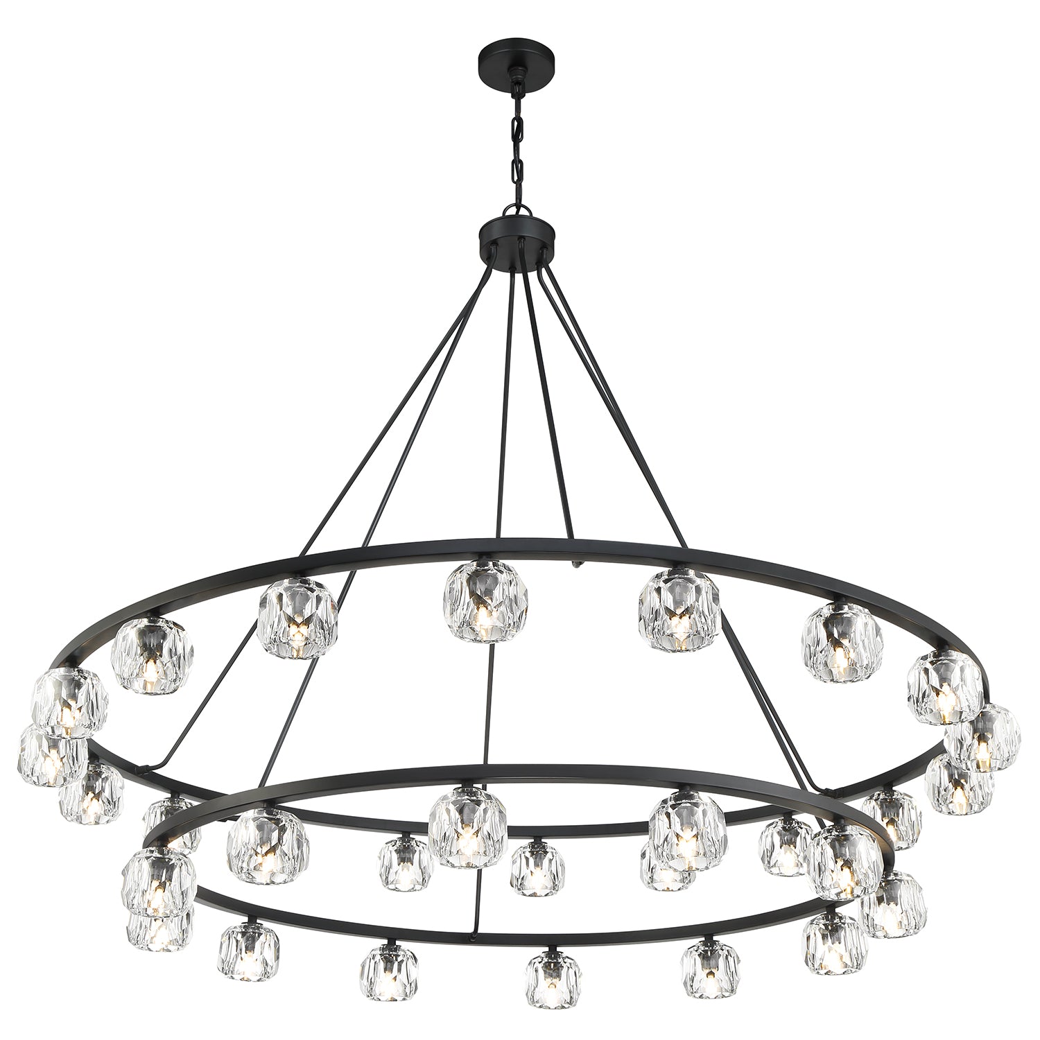 Crystorama Aragon ARA-10269-MK – 60 Inch – 30 Light – Chandelier – Matte Black – Dry Rated