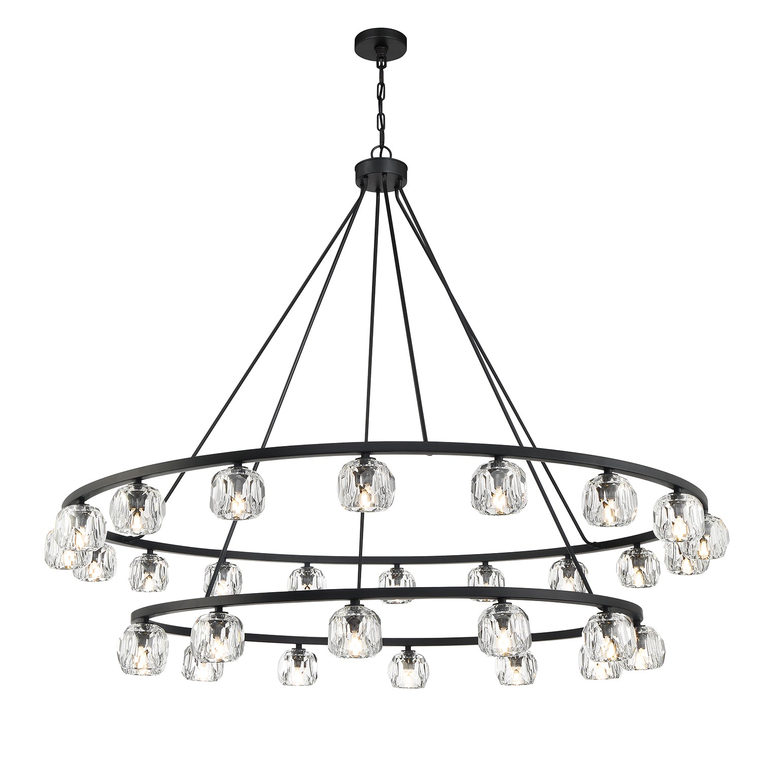 Crystorama Aragon ARA-10269-MK – 60 Inch – 30 Light – Chandelier – Matte Black – Dry Rated