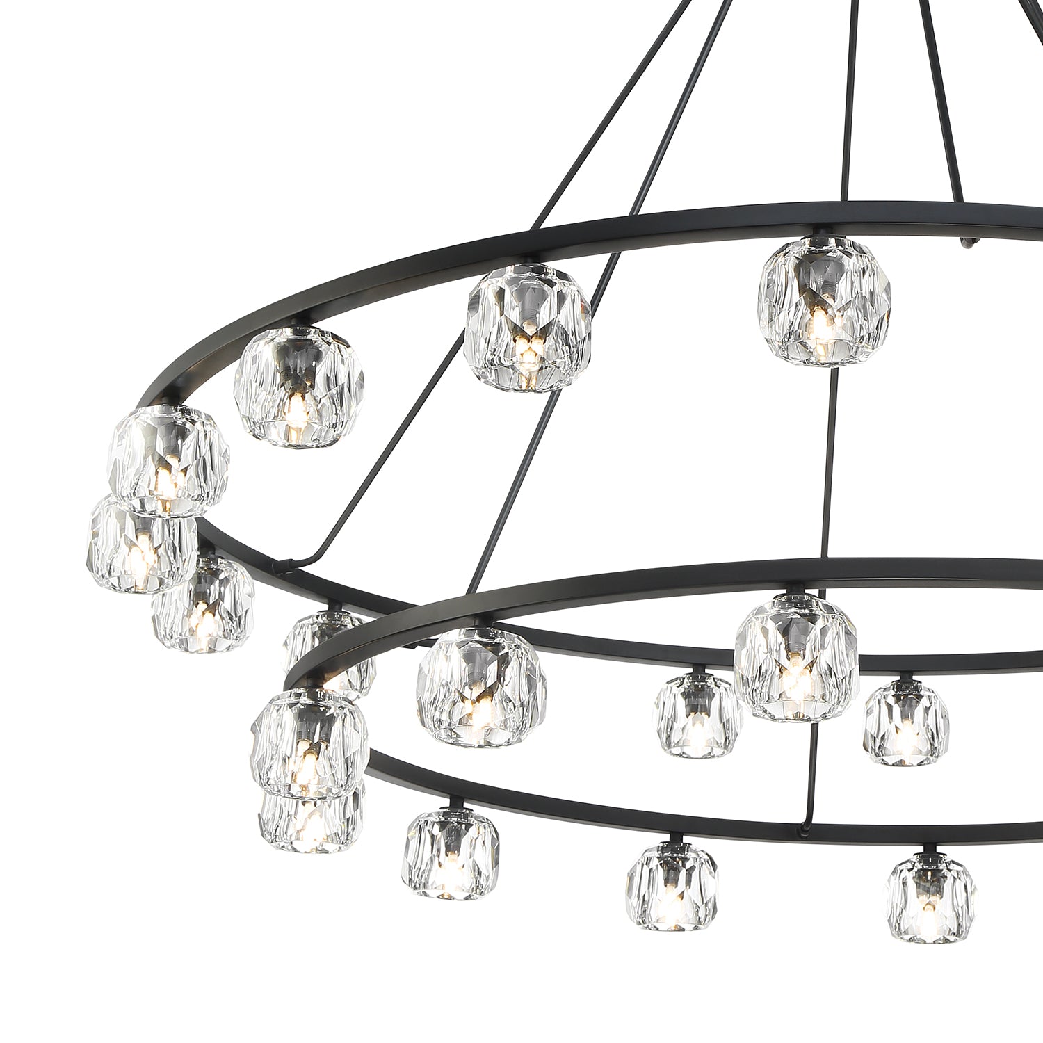 Crystorama Aragon ARA-10269-MK – 60 Inch – 30 Light – Chandelier – Matte Black – Dry Rated