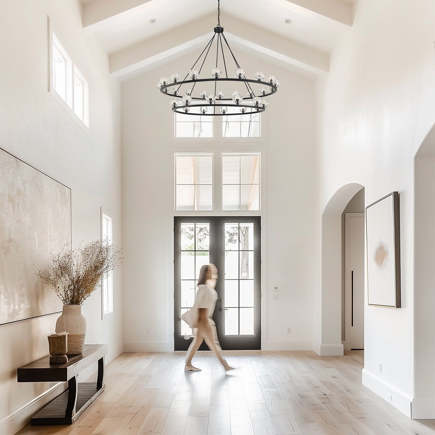 Crystorama Aragon ARA-10269-MK – 60 Inch – 30 Light – Chandelier – Matte Black – Dry Rated