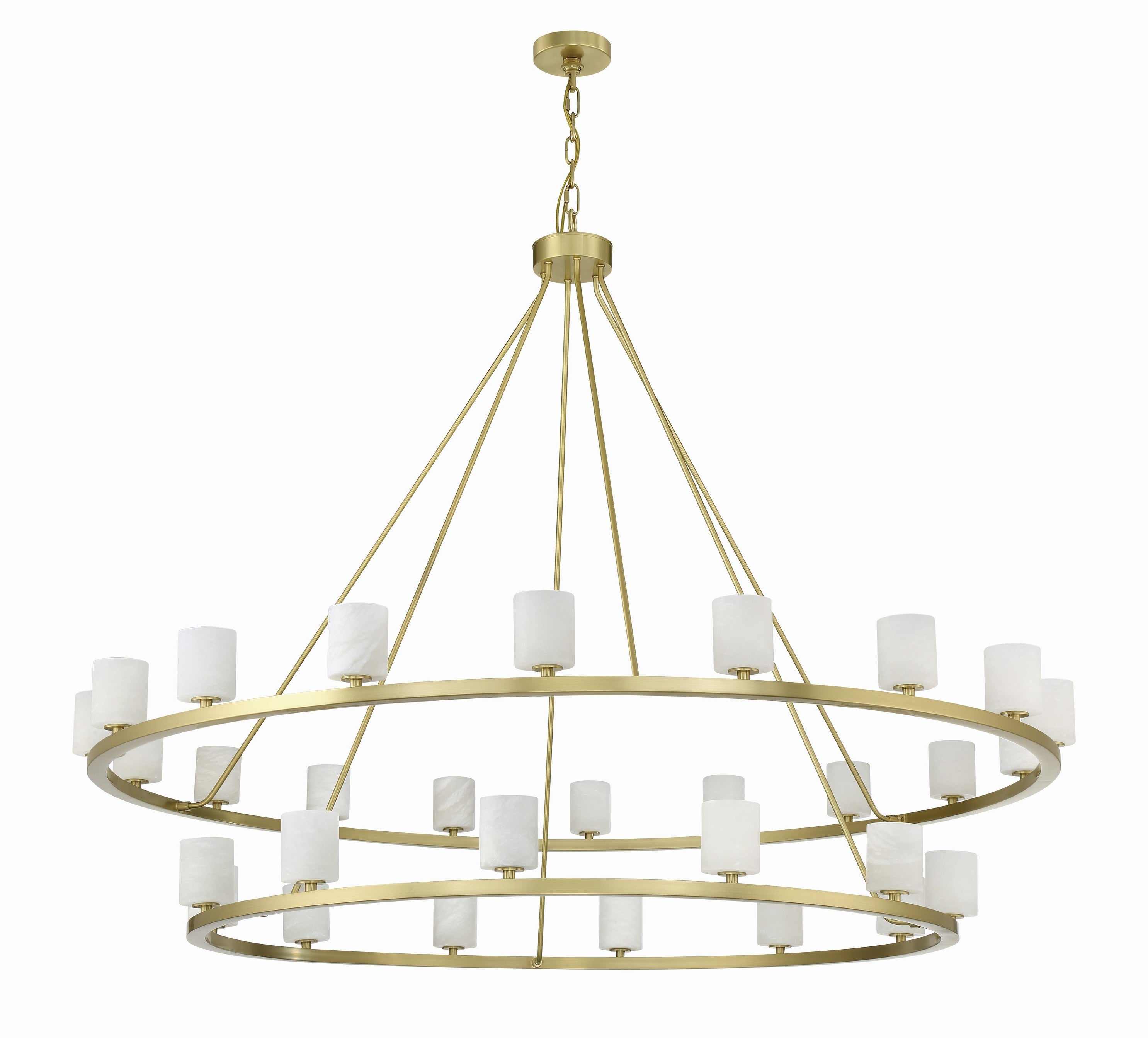 Crystorama Aragon ARA-10269-SB-ST – 58.75 Inch – 30 Light – Chandelier – Soft Brass – Dry Rated