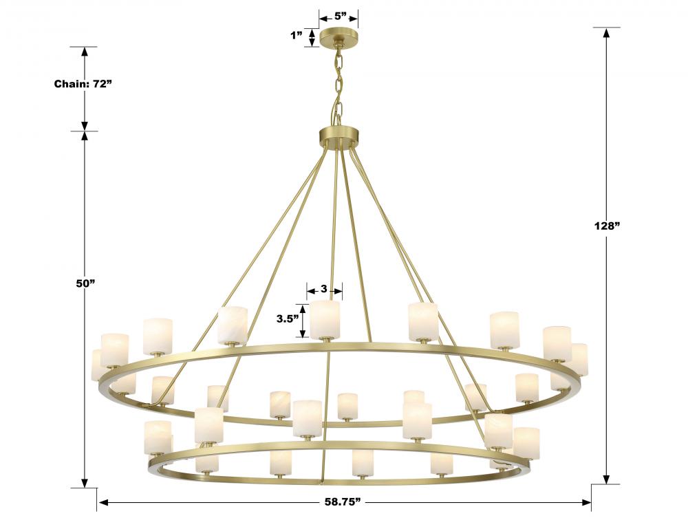 Crystorama ARAGON ARA-10269-SB-ST Chandelier Modern - Soft Brass