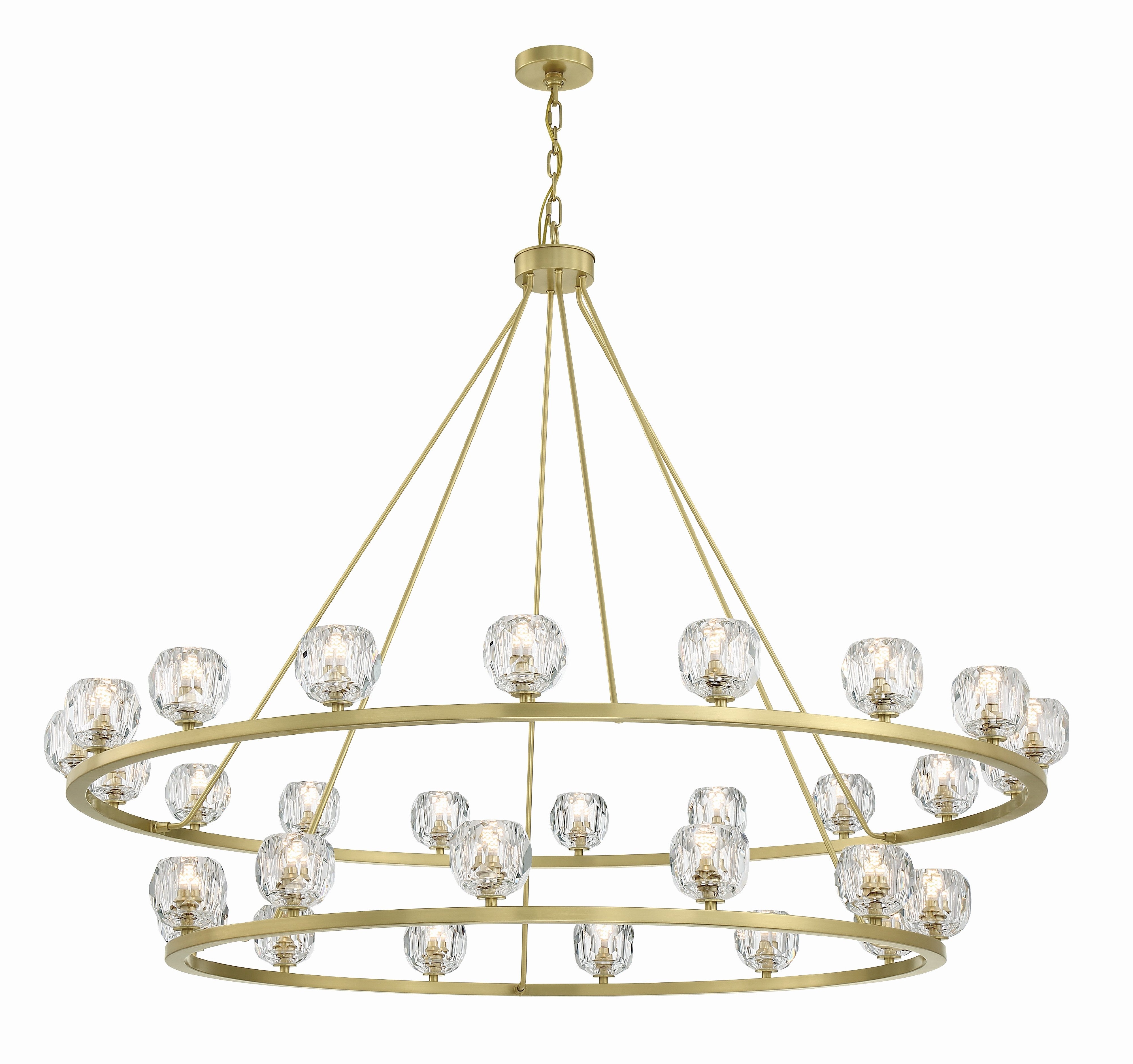 Crystorama Aragon ARA-10269-SB – 60 Inch – 30 Light – Chandelier – Soft Brass – Dry Rated