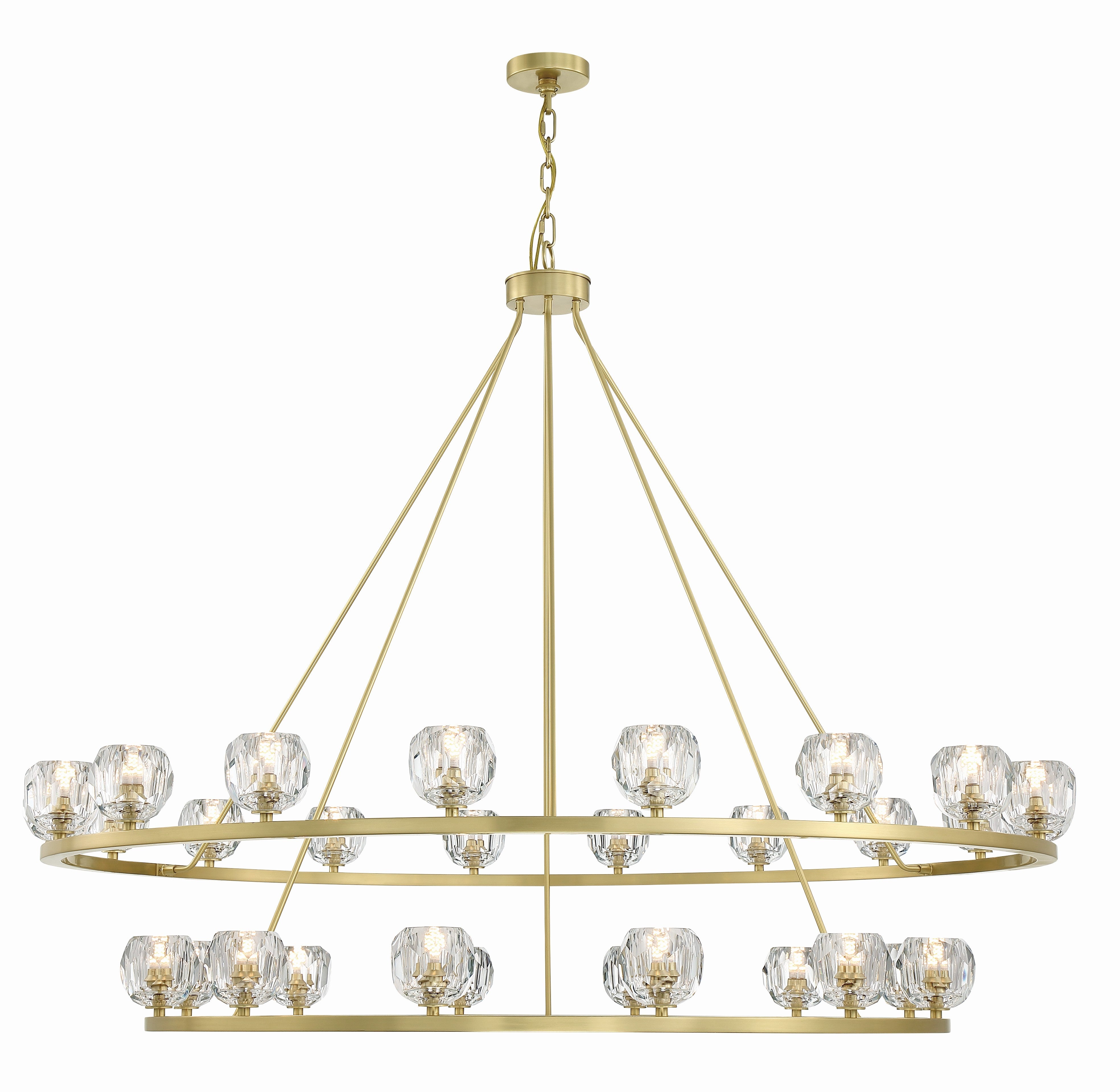 Crystorama Aragon ARA-10269-SB – 60 Inch – 30 Light – Chandelier – Soft Brass – Dry Rated